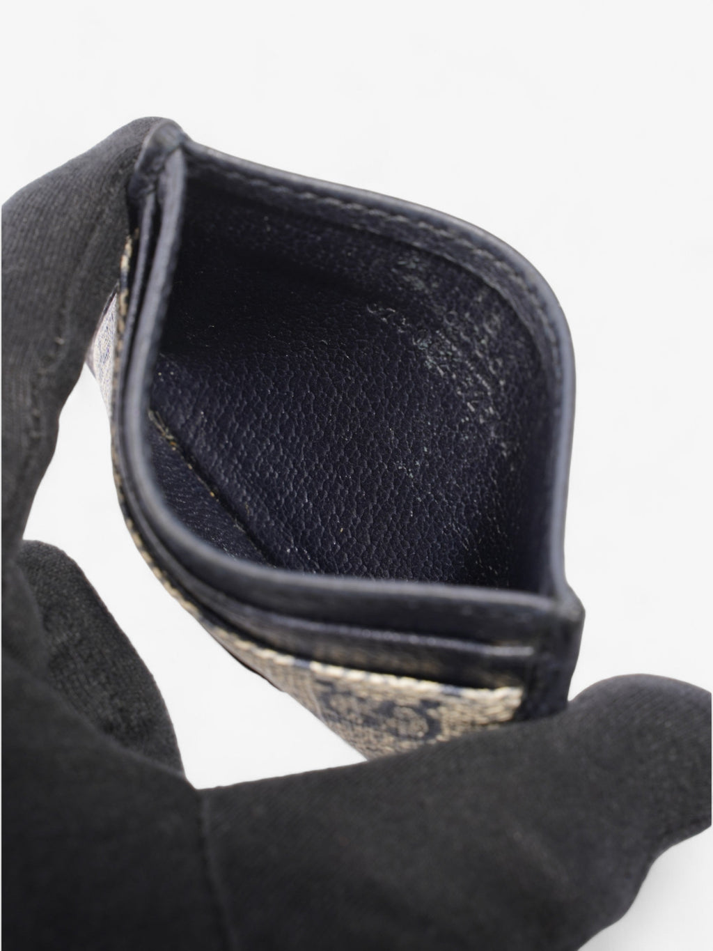 Gucci  Holder Beige And Navy GG Supreme Coated Canvas