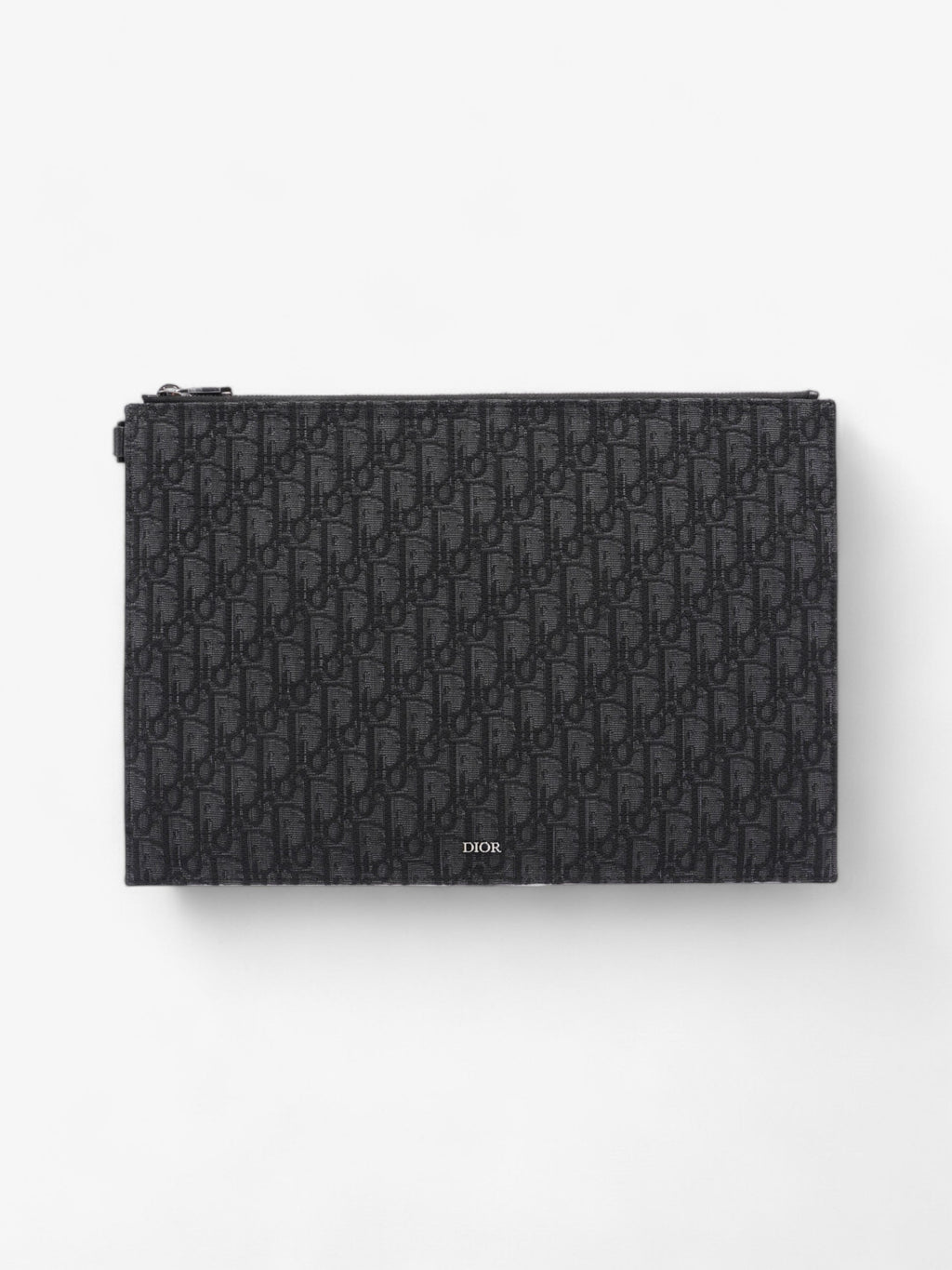 Christian Dior A4 Pouch Black Oblique Canvas