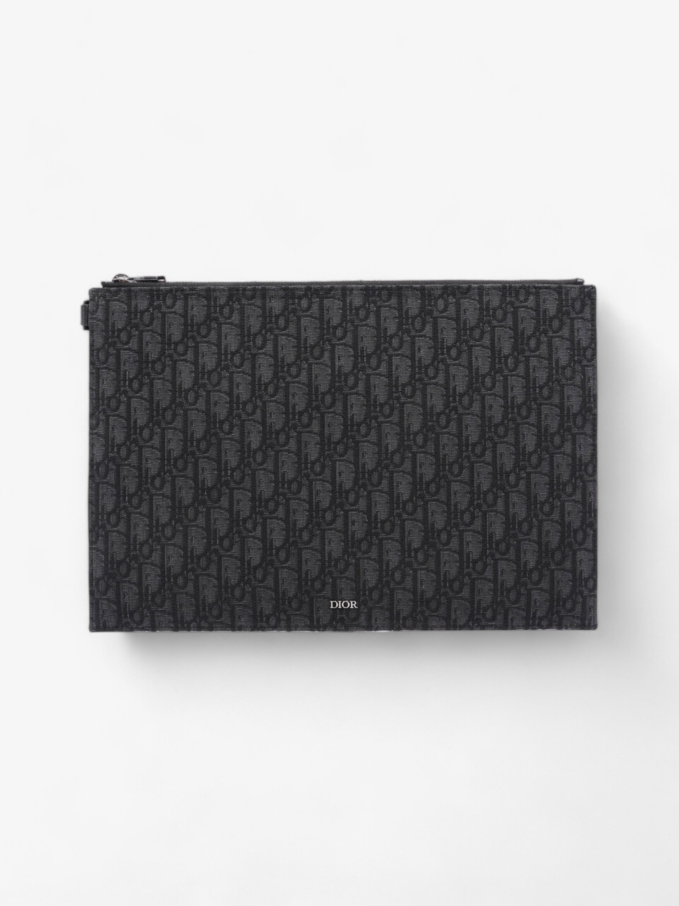 Christian Dior A4 Pouch Black Oblique Canvas
