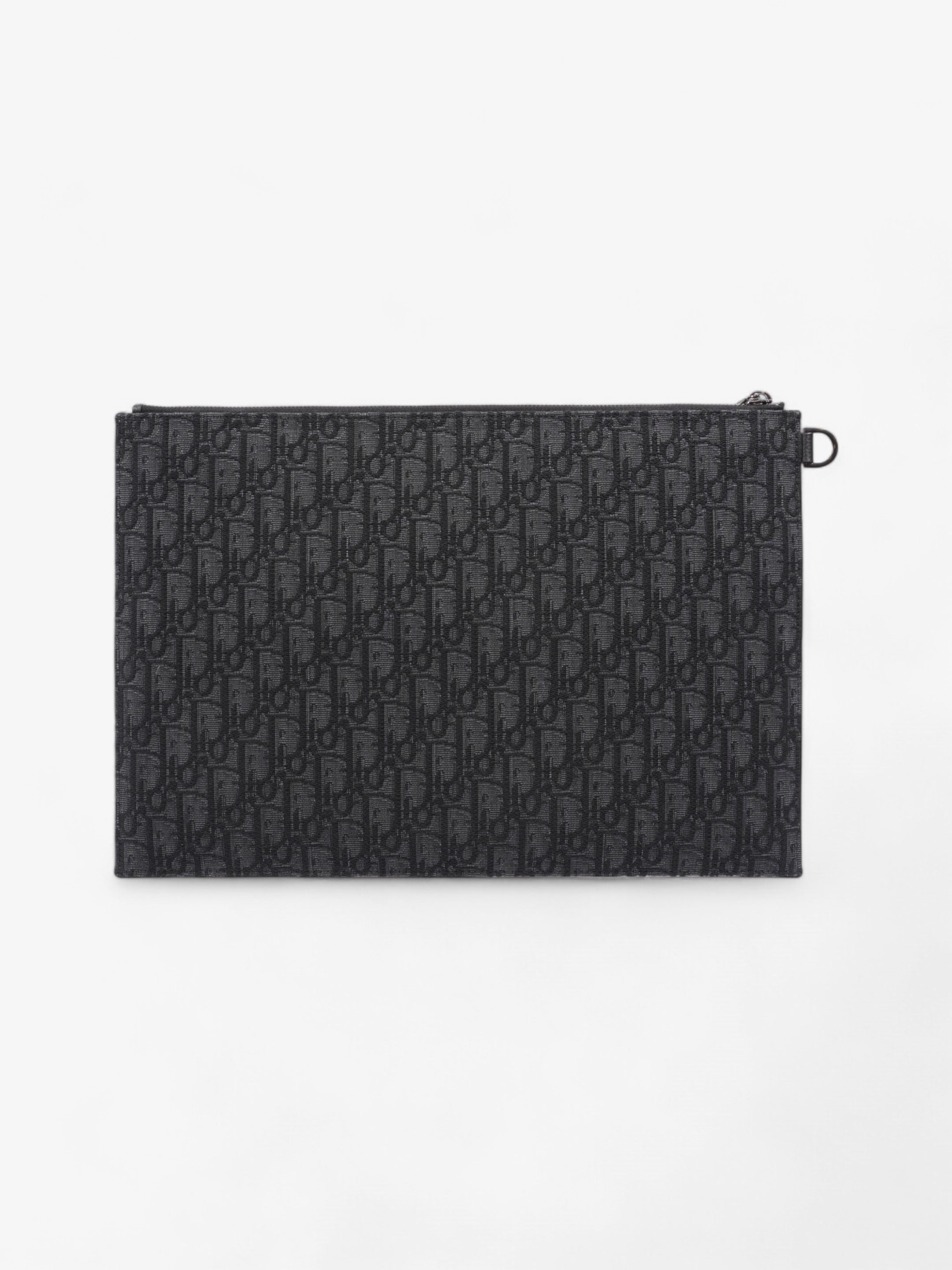 Christian Dior A4 Pouch Black Oblique Canvas