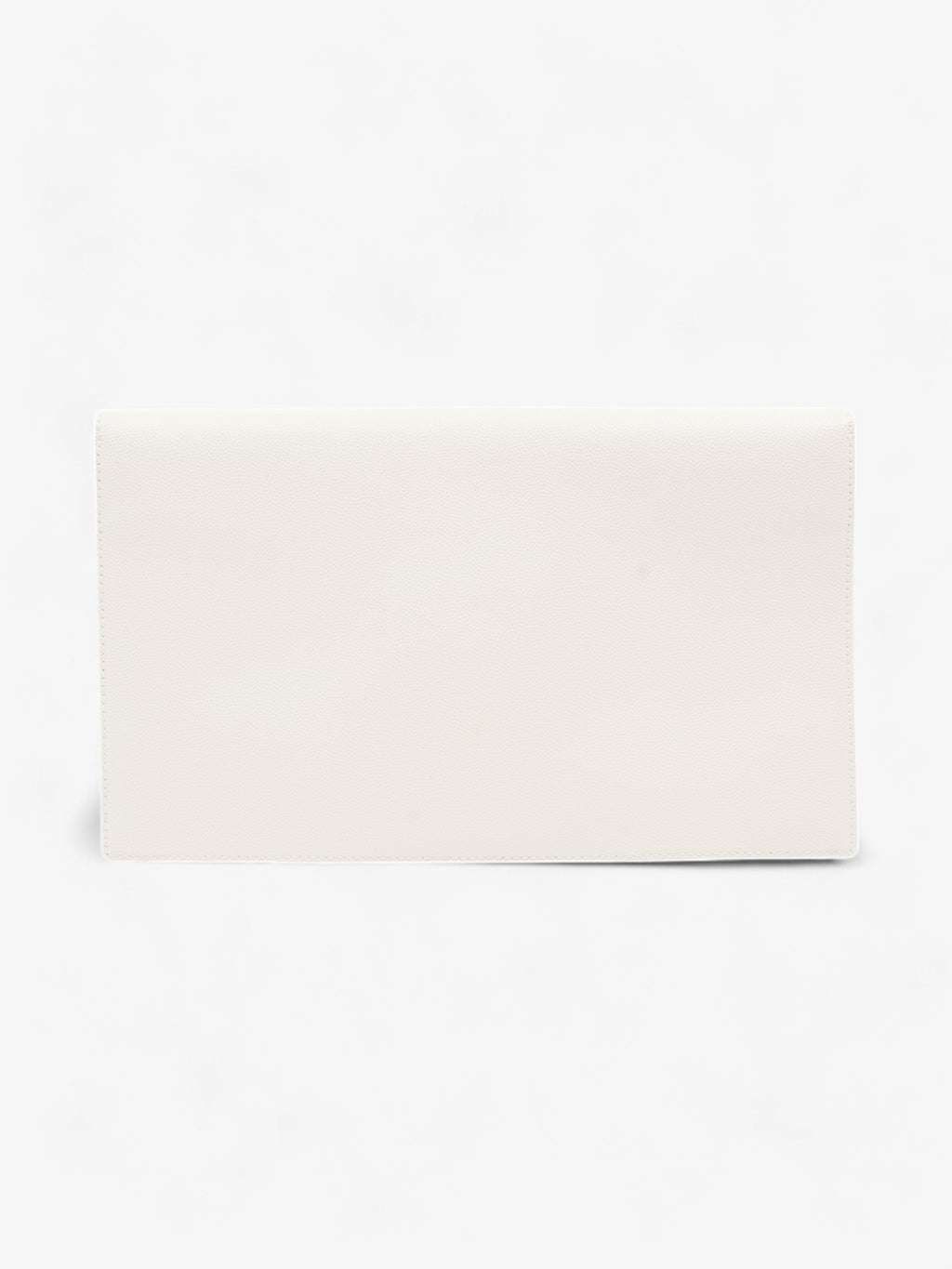 Saint Laurent Uptown Clutch White Grained Leather Medium
