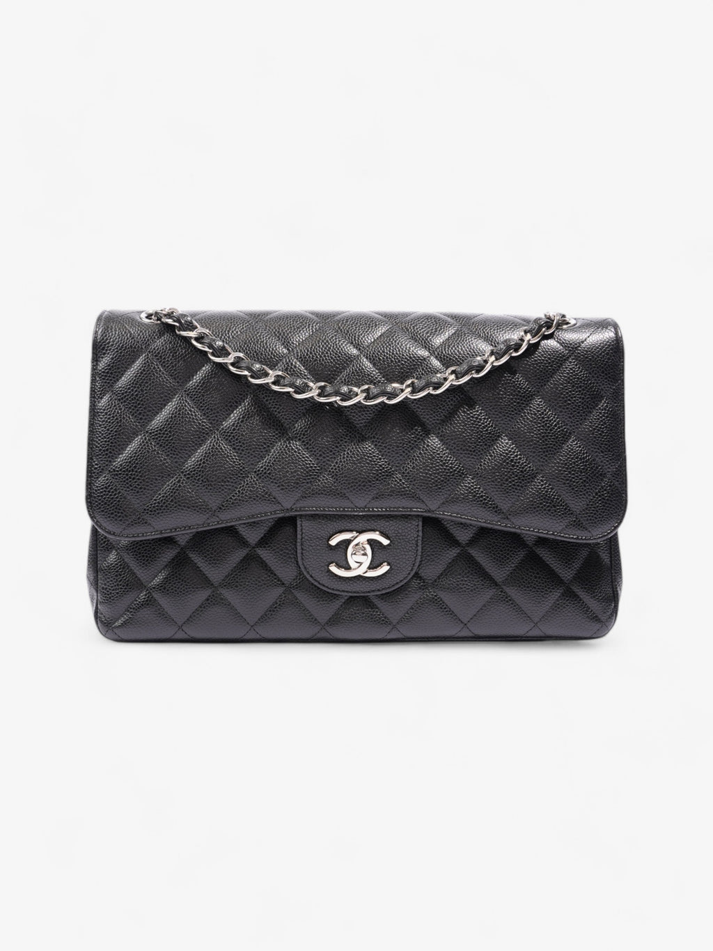 Chanel Classic Double Flap Black Caviar Leather Jumbo