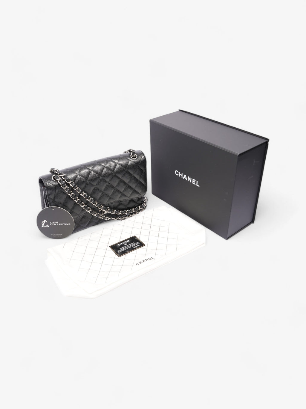 Chanel Classic Double Flap Black Caviar Leather Jumbo