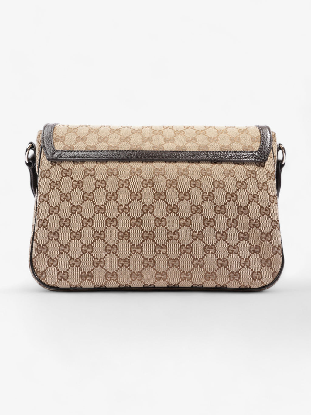 Gucci GG Flap Messenger Bag  Beige Canvas