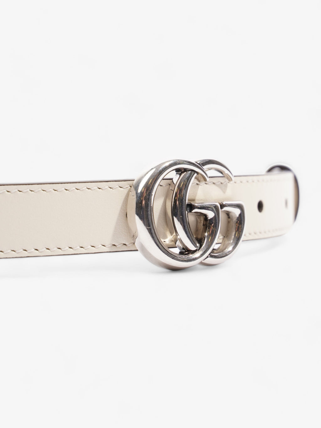 Gucci GG Marmont Thin Belt Cream Leather 110cm 44"