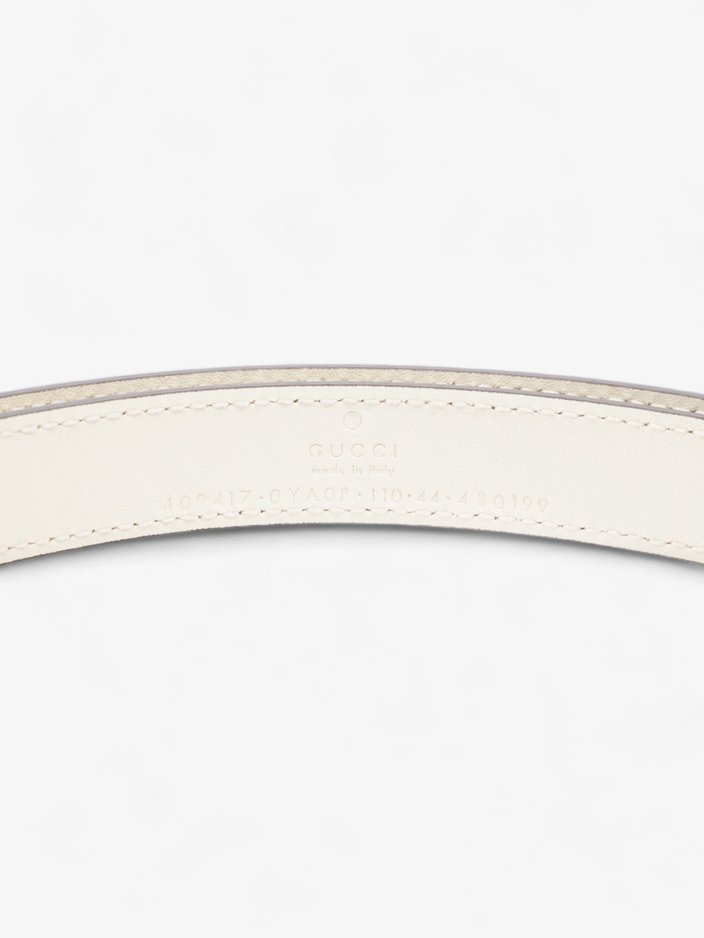 Gucci GG Marmont Thin Belt Cream Leather 110cm 44"