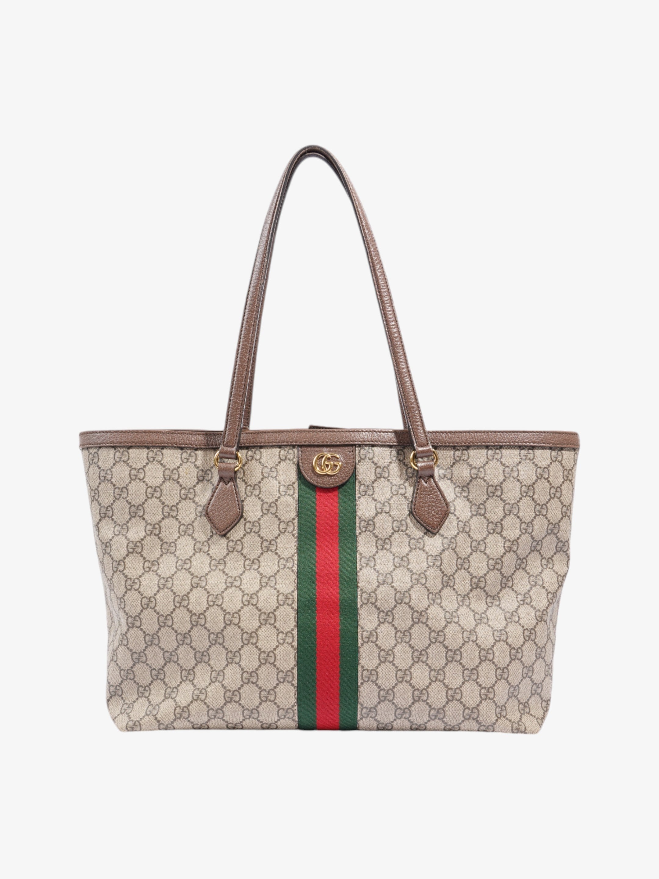 Gucci Ophidia Tote Supreme / Green / Red Coated Canvas Medium