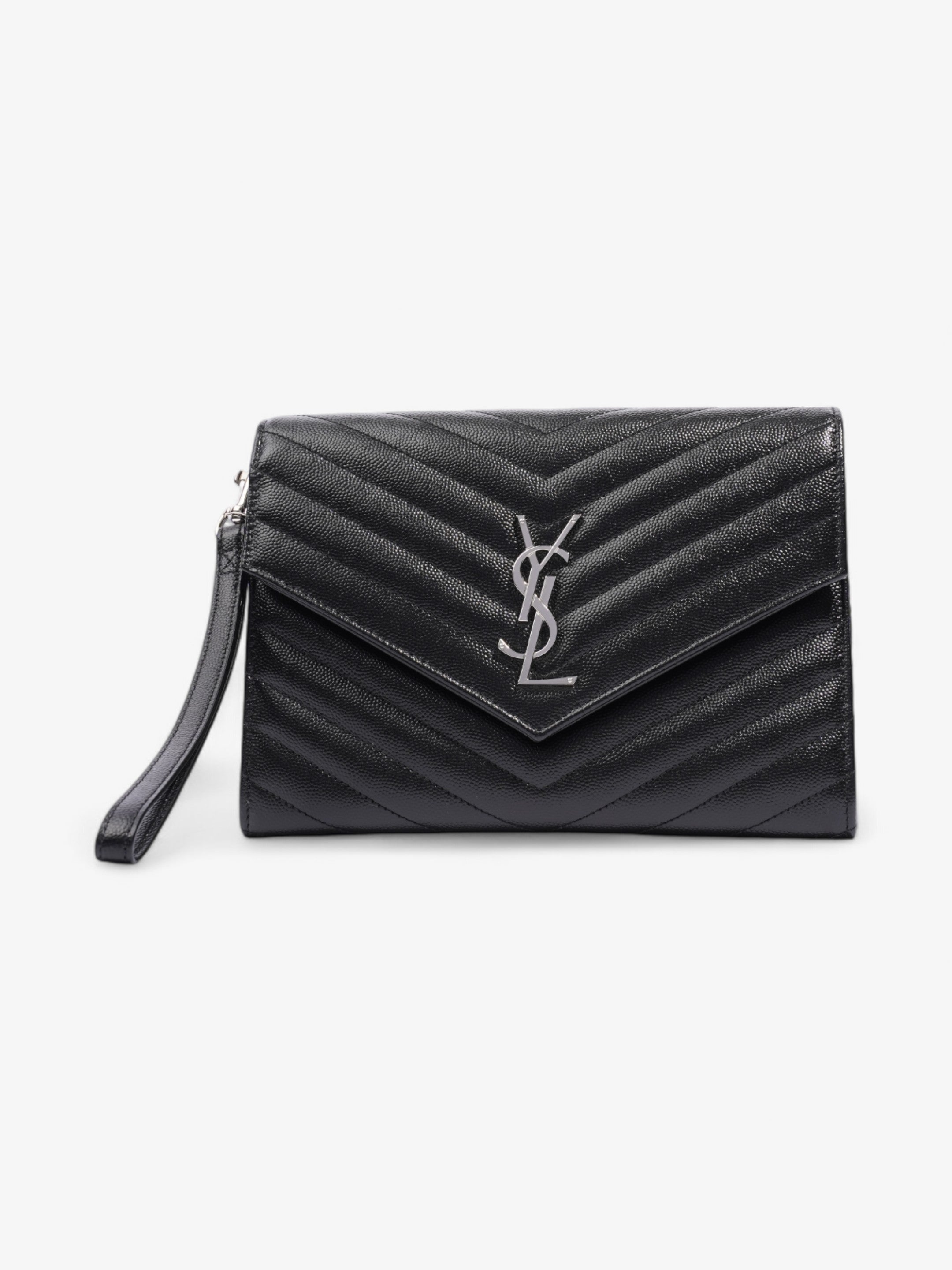 Saint Laurent Cassandre Clutch Black Matelasse Leather