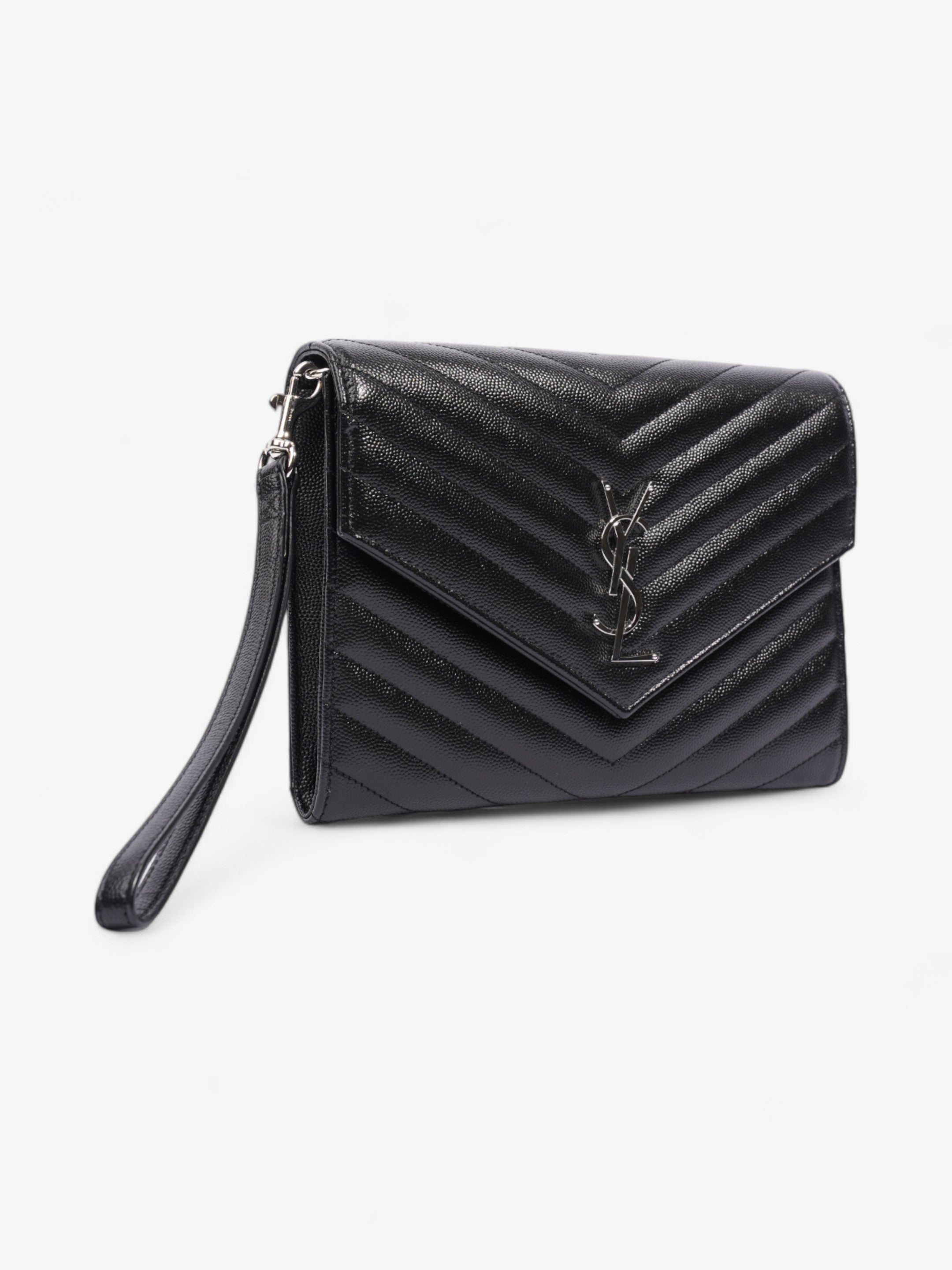 Saint Laurent Cassandre Clutch Black Matelasse Leather