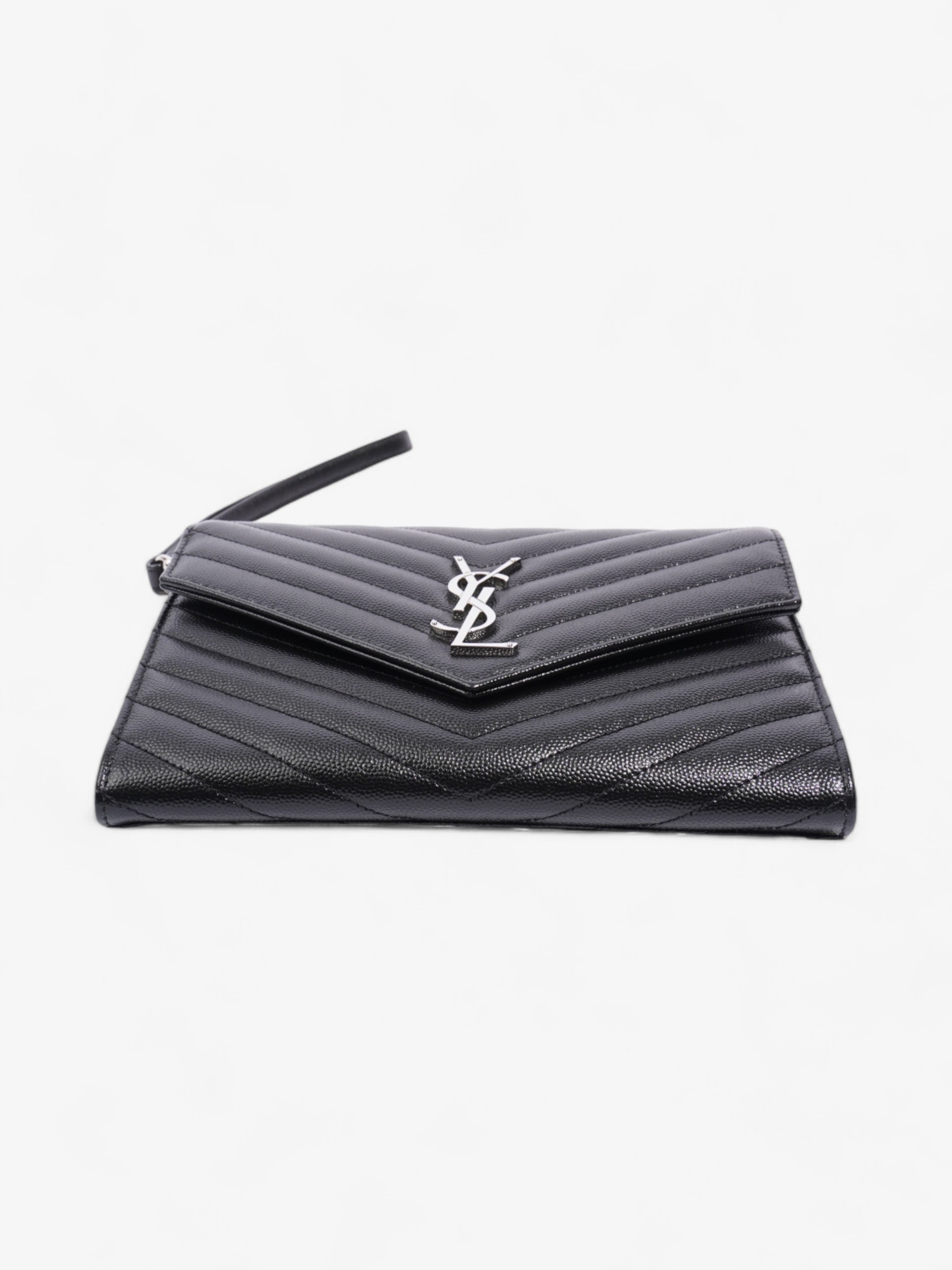 Saint Laurent Cassandre Clutch Black Matelasse Leather