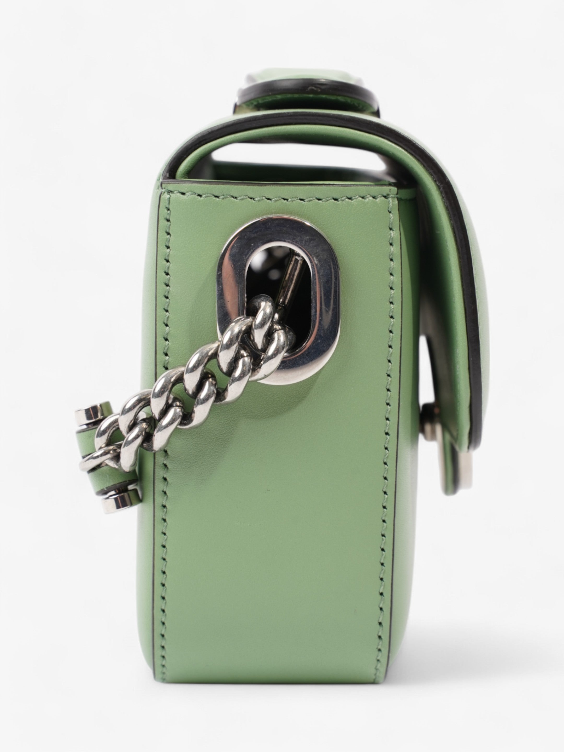 Gucci GG Shoulder Bag Light Green Leather Mini