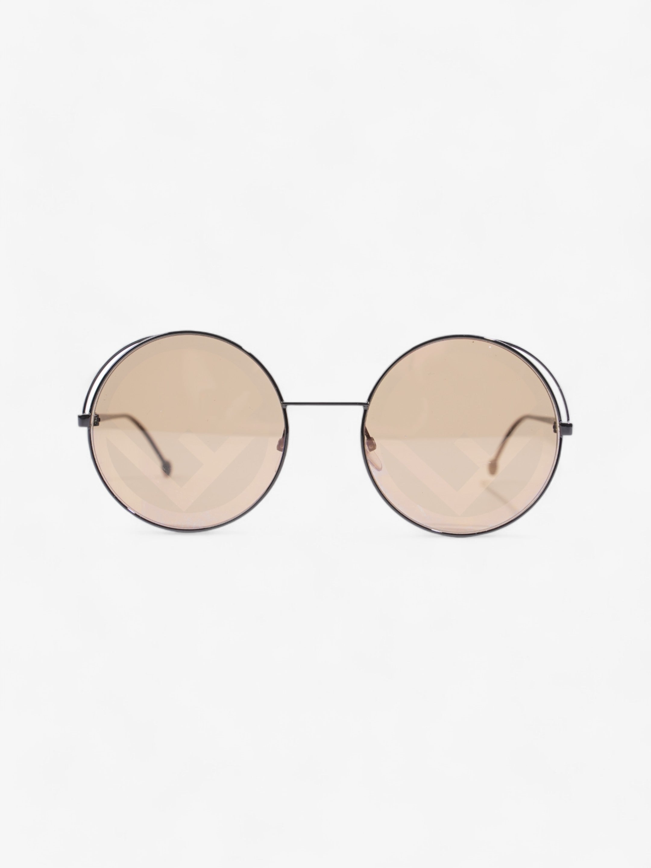 Fendi F is Fendi Printed Round Frame Sunglasses Black Acetate 135mm