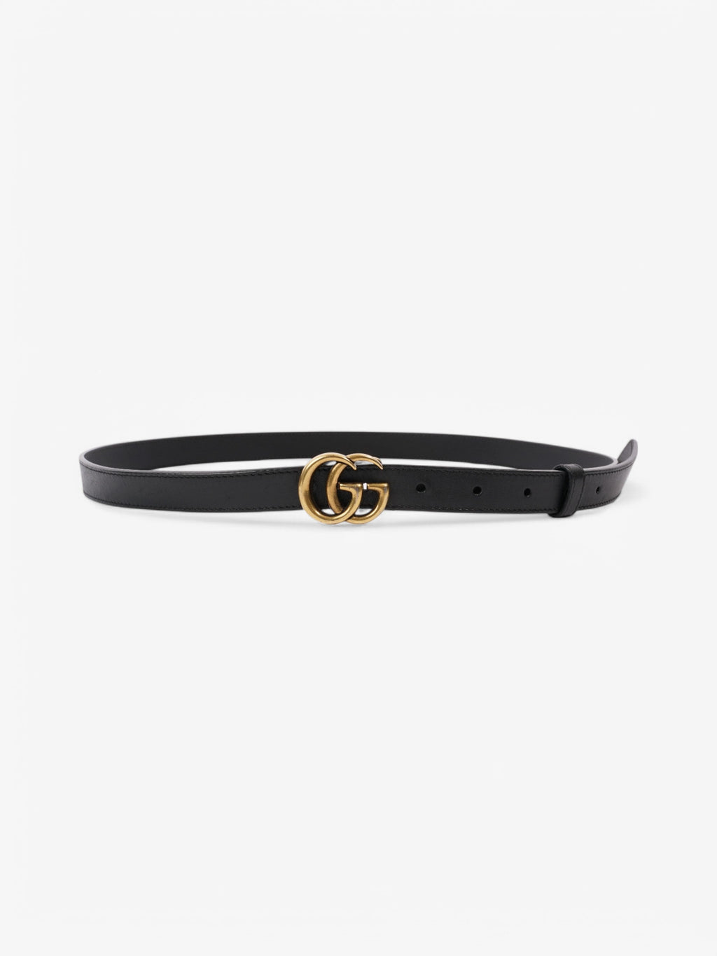 Gucci GG Marmont Thin Belt Black / Gold Leather 105cm / 42"