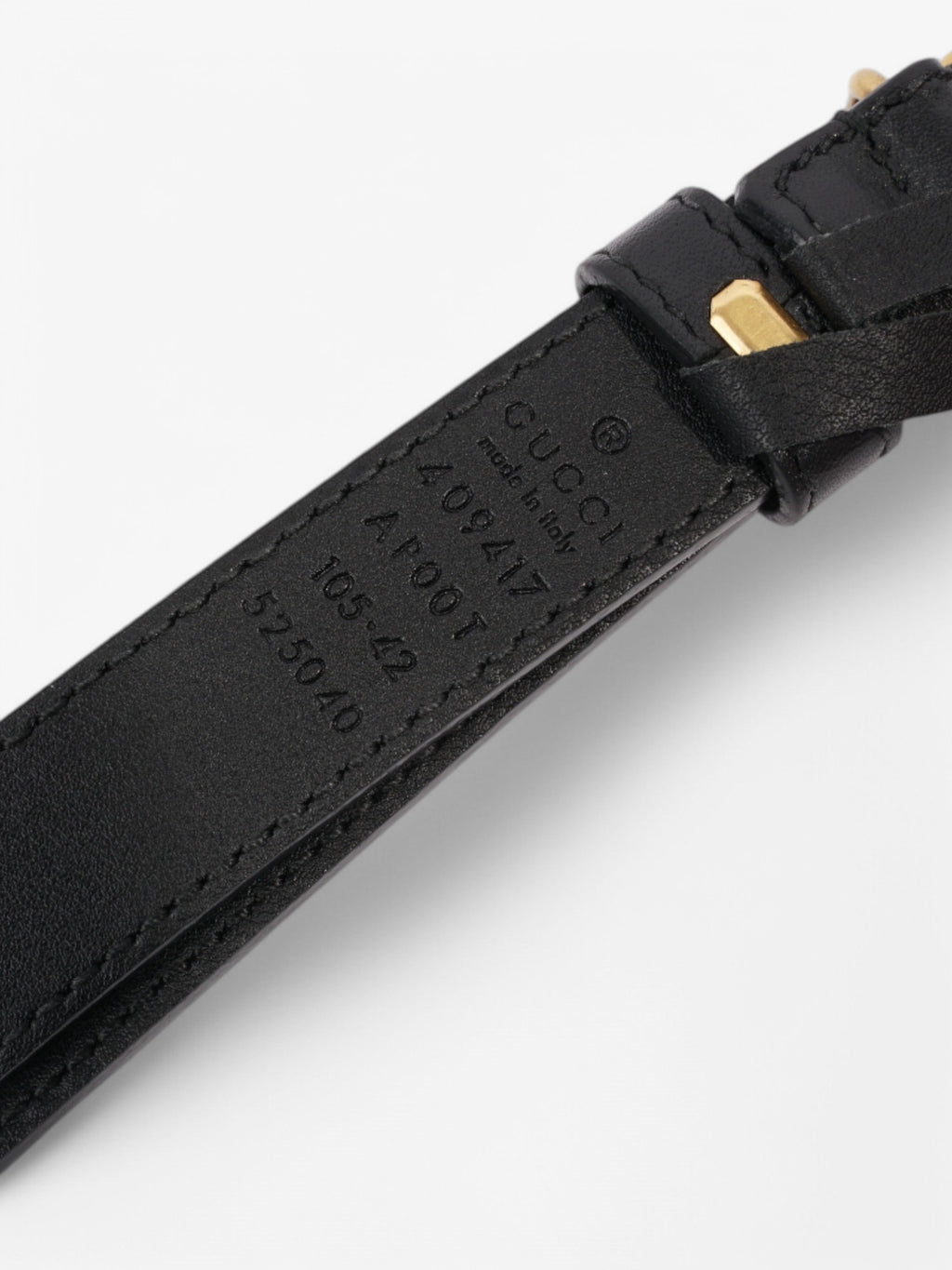 Gucci GG Marmont Thin Belt Black / Gold Leather 105cm / 42"