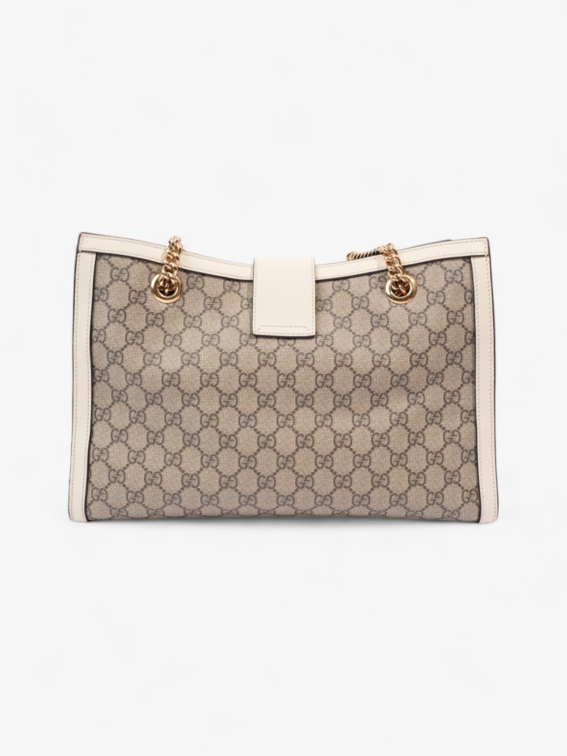 Gucci Padlock Beige And Ebony GG Supreme / Cream Coated Canvas Small