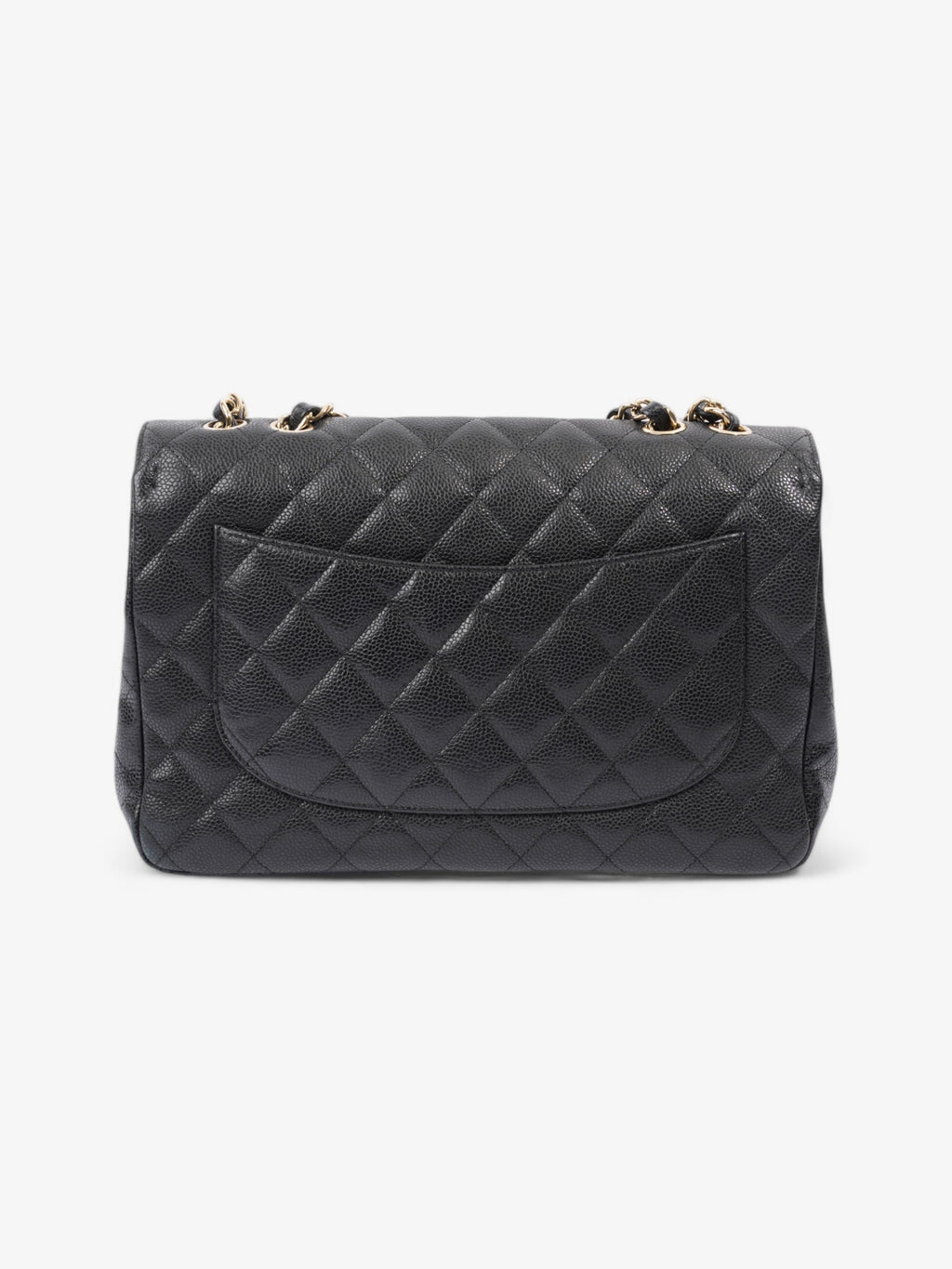 Chanel Classic Single Flap Black Caviar Leather Jumbo