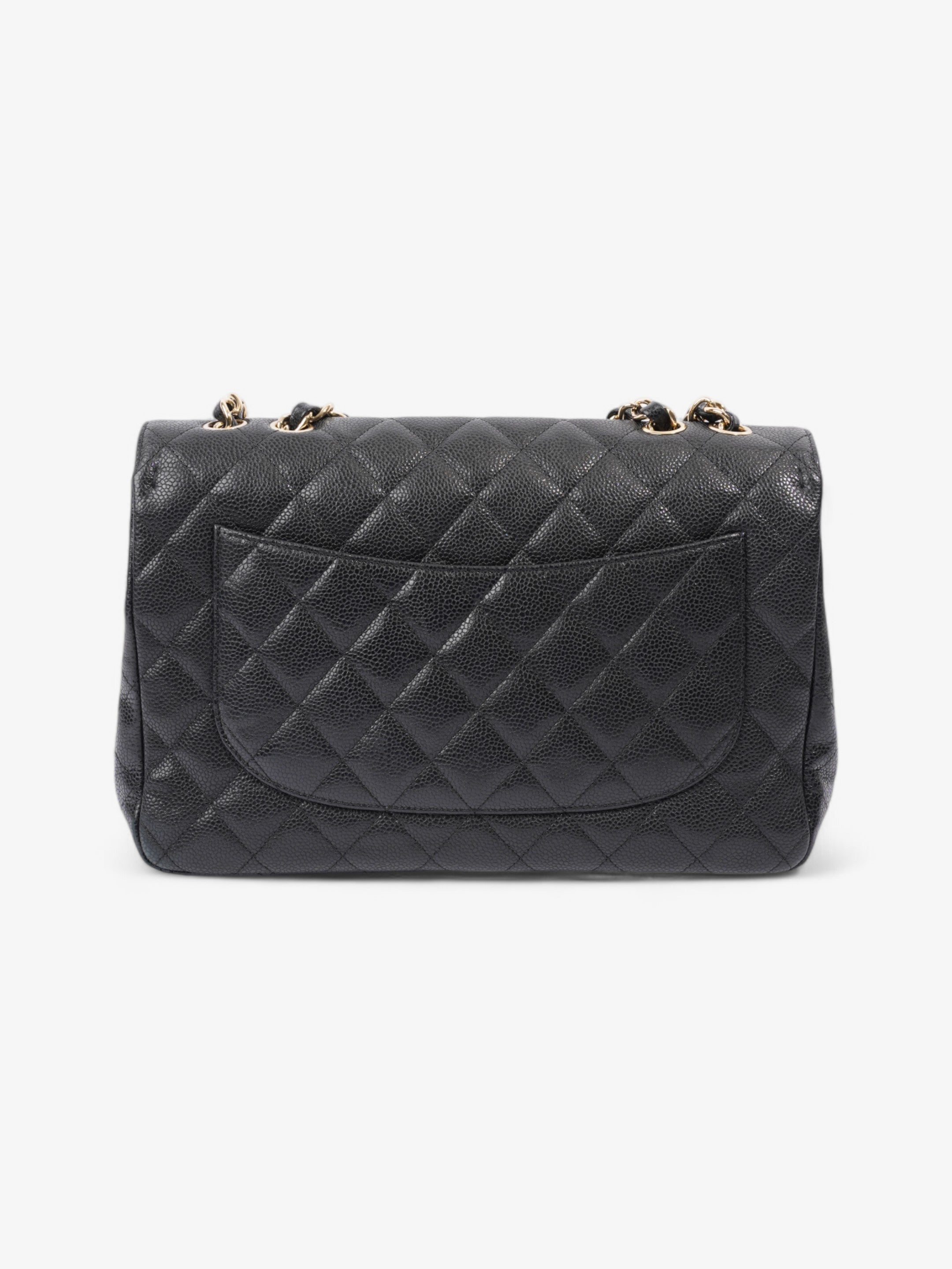 Chanel Classic Single Flap Black Caviar Leather Jumbo