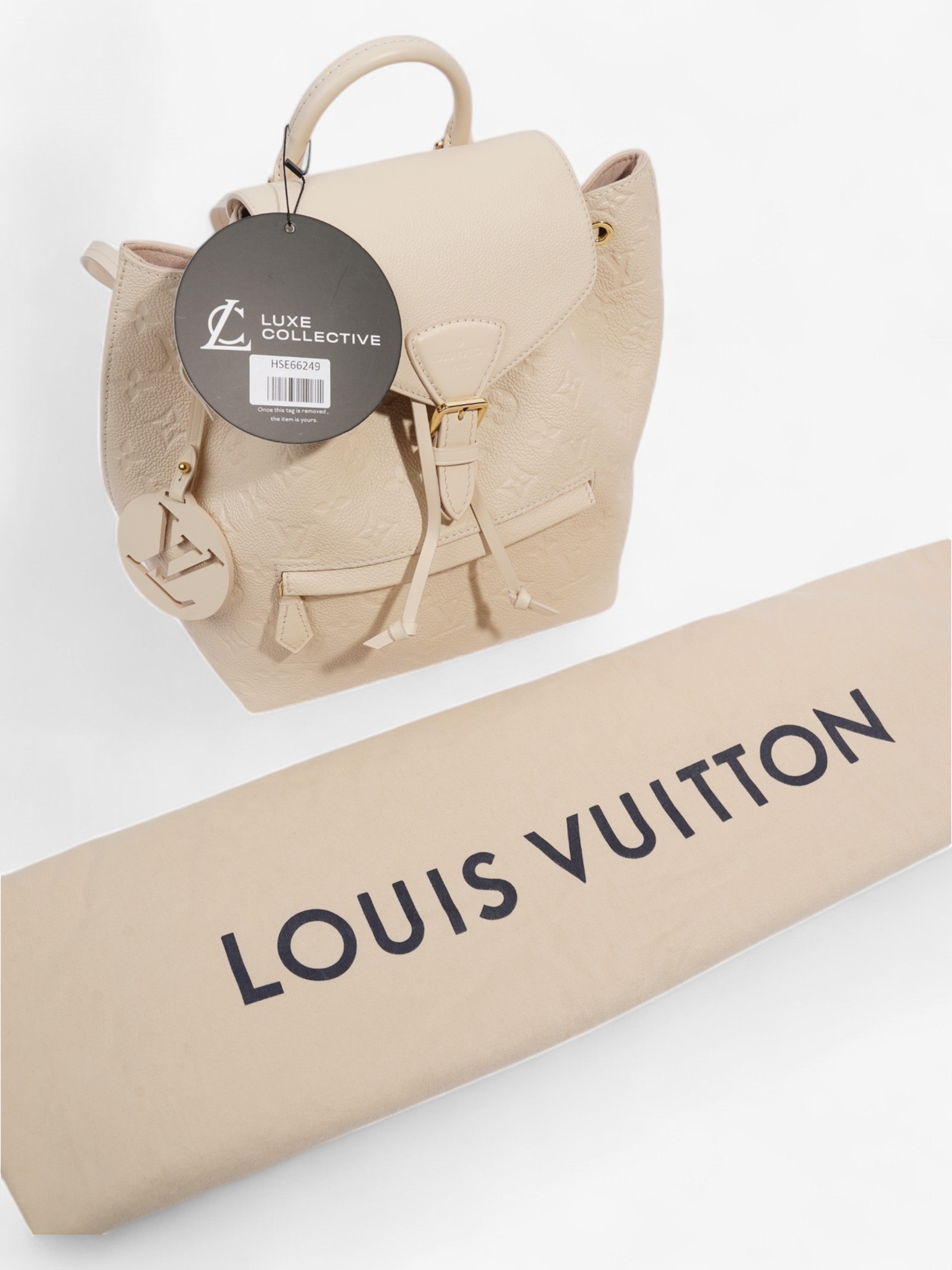 Louis Vuitton Montsouris Backpack Monogram Empreinte / Beige Empreinte Leather