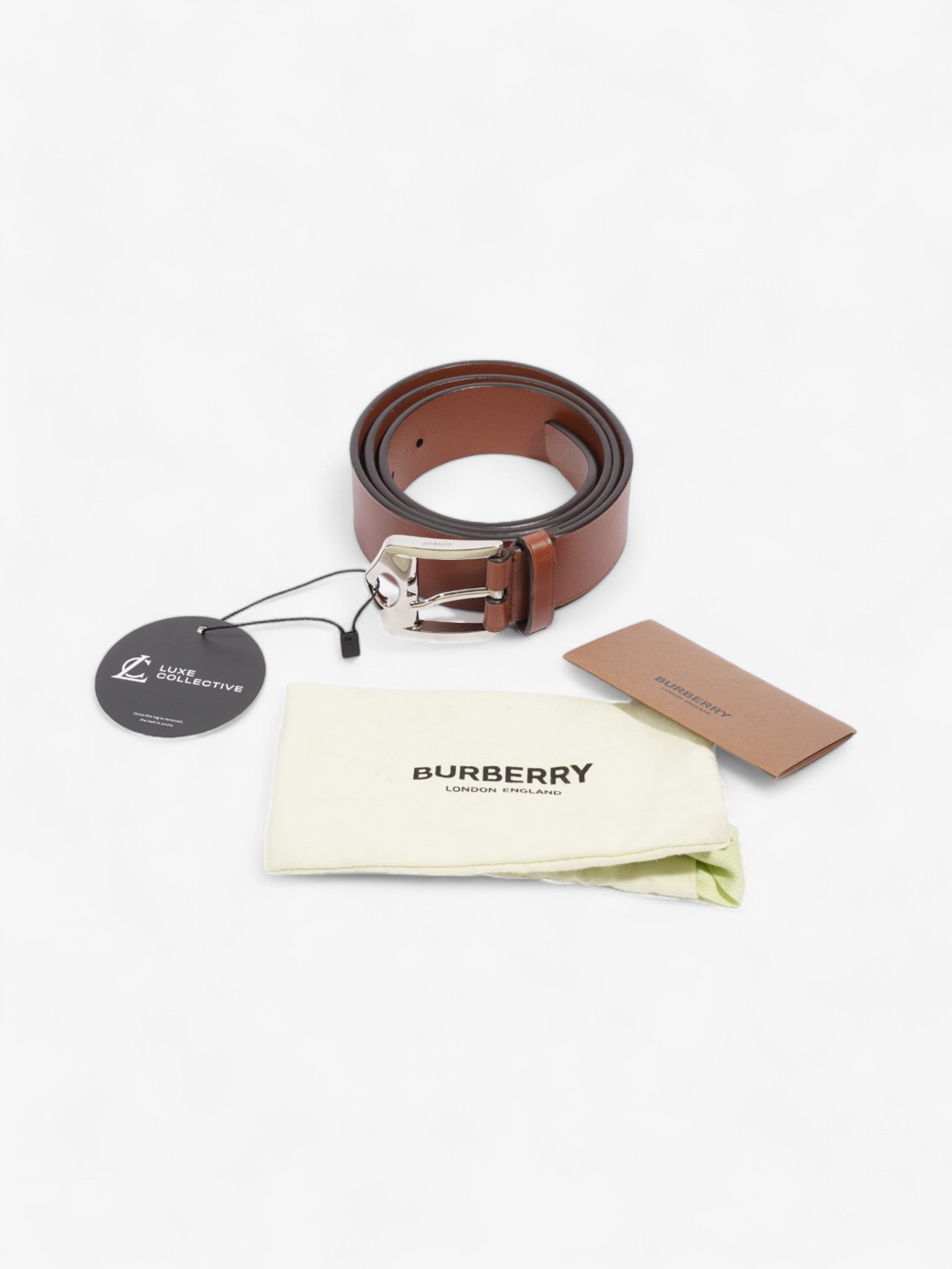 Burberry Buckle Belt Brown  Leather 90cm 36"