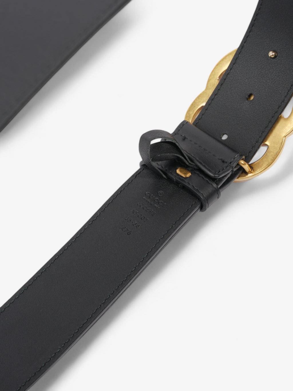 Gucci GG Marmont Wide Belt Black / Gold Leather 85cm / 34"