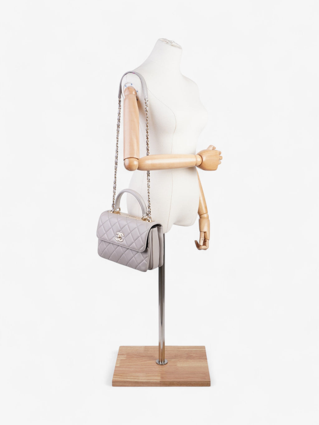 Chanel CC Trendy Bag Grey Lambskin Leather Small
