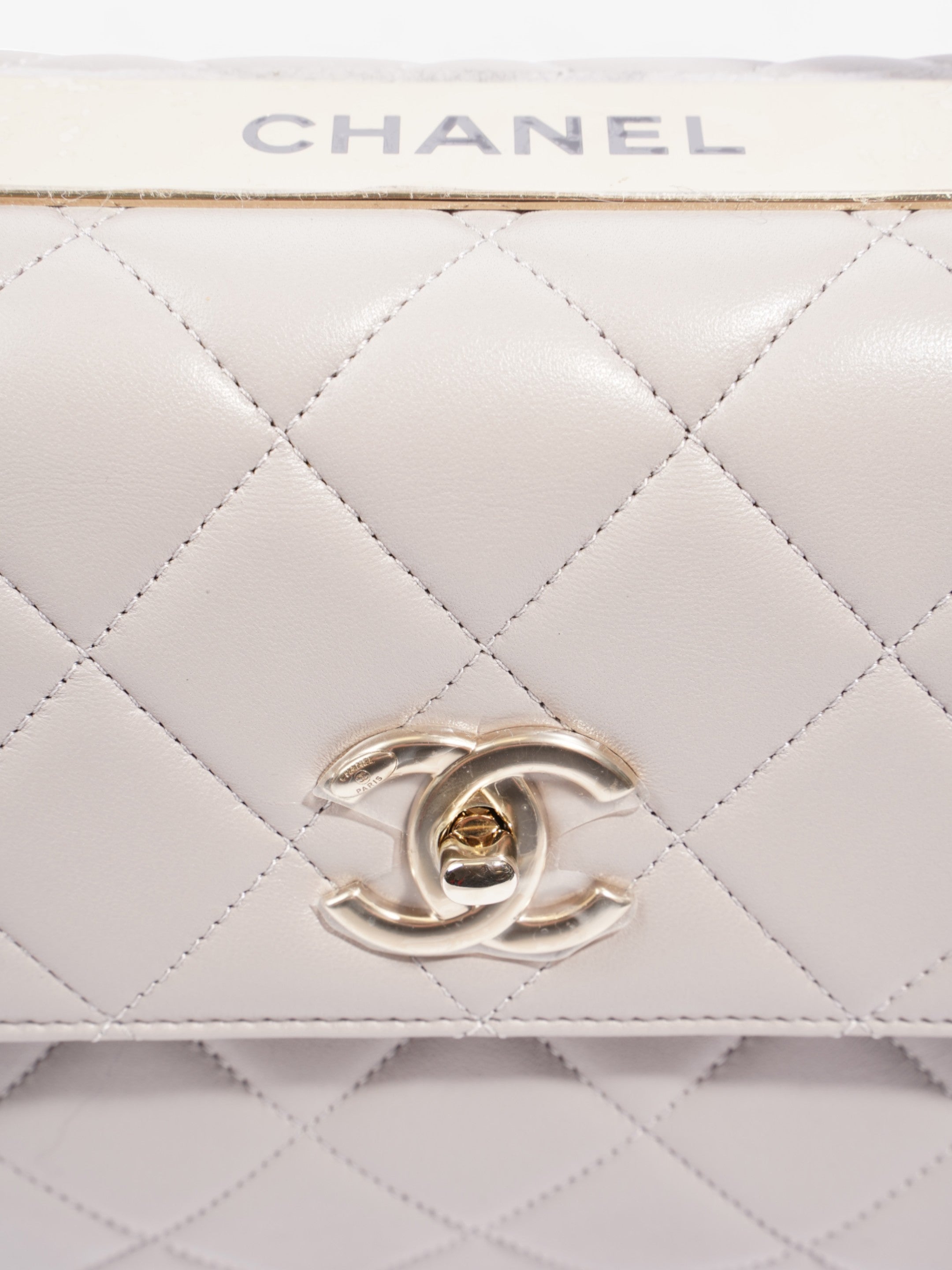 Chanel CC Trendy Bag Grey Lambskin Leather Small