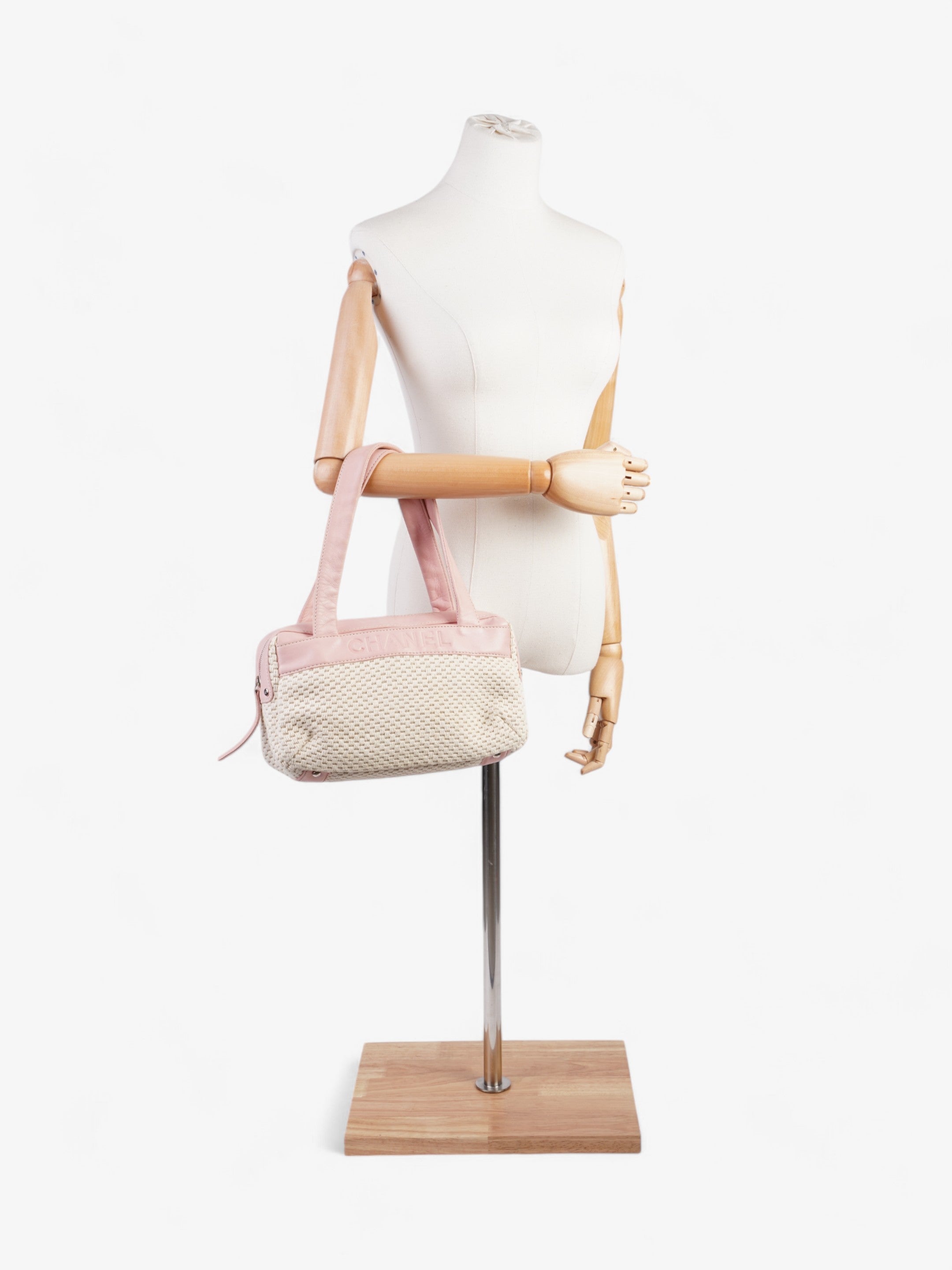 Chanel LAX Bowler Bag Pink / Natural Fabric