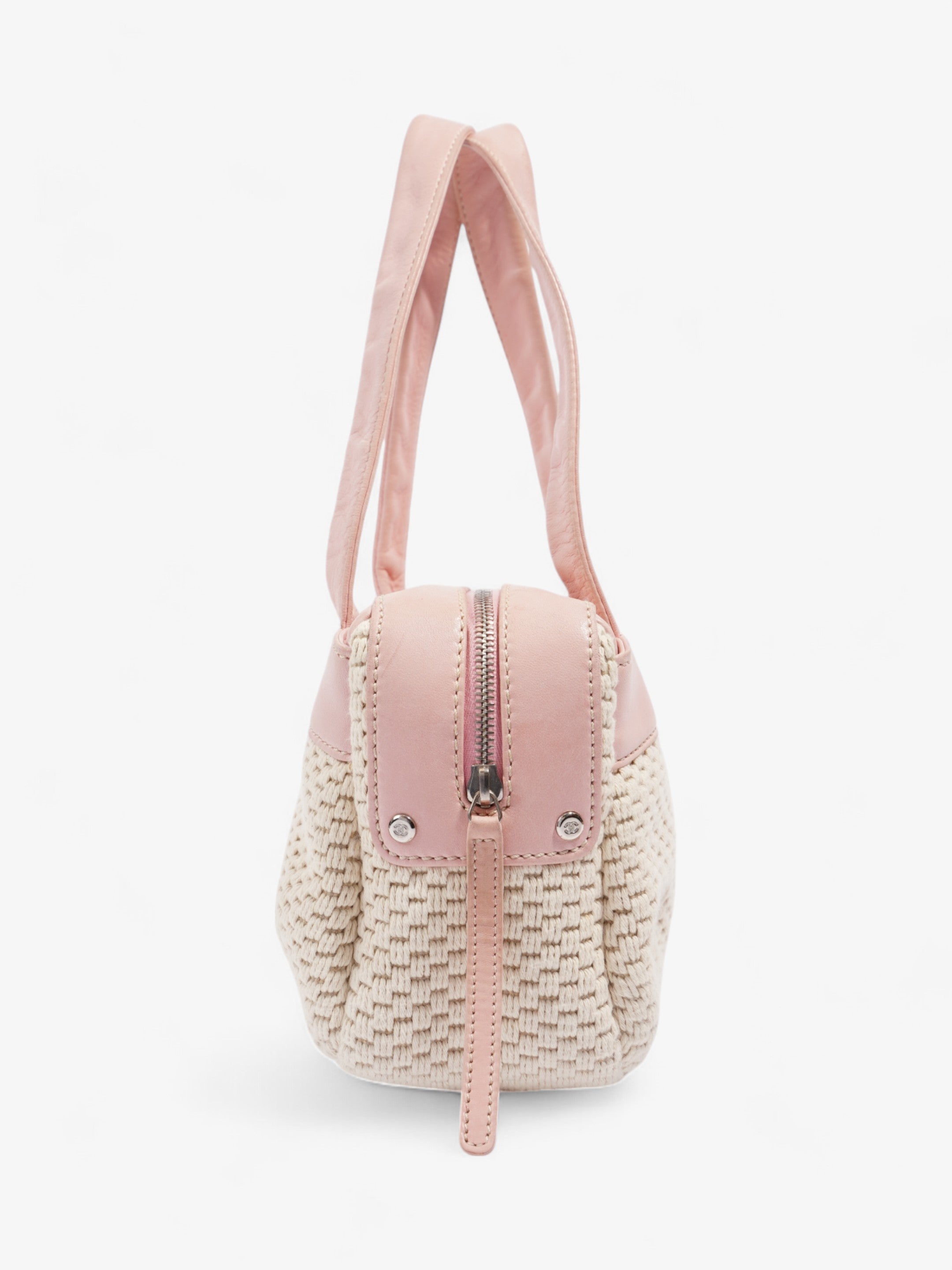 Chanel LAX Bowler Bag Pink / Natural Fabric