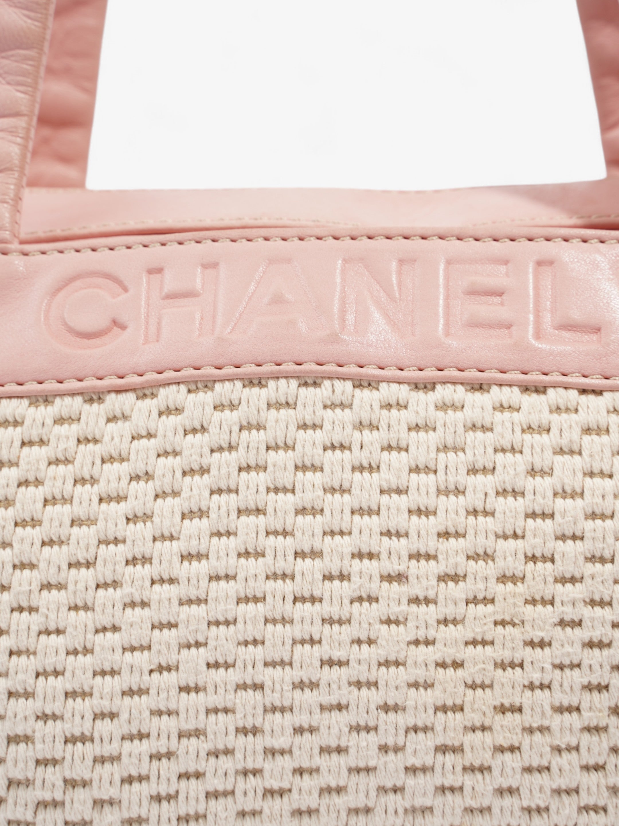 Chanel LAX Bowler Bag Pink / Natural Fabric