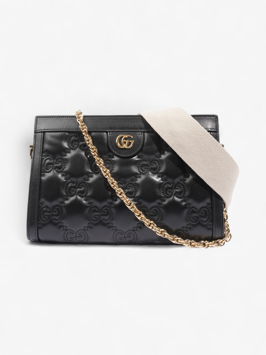Gucci GG Shoulder Bag Black Matelasse Leather Small