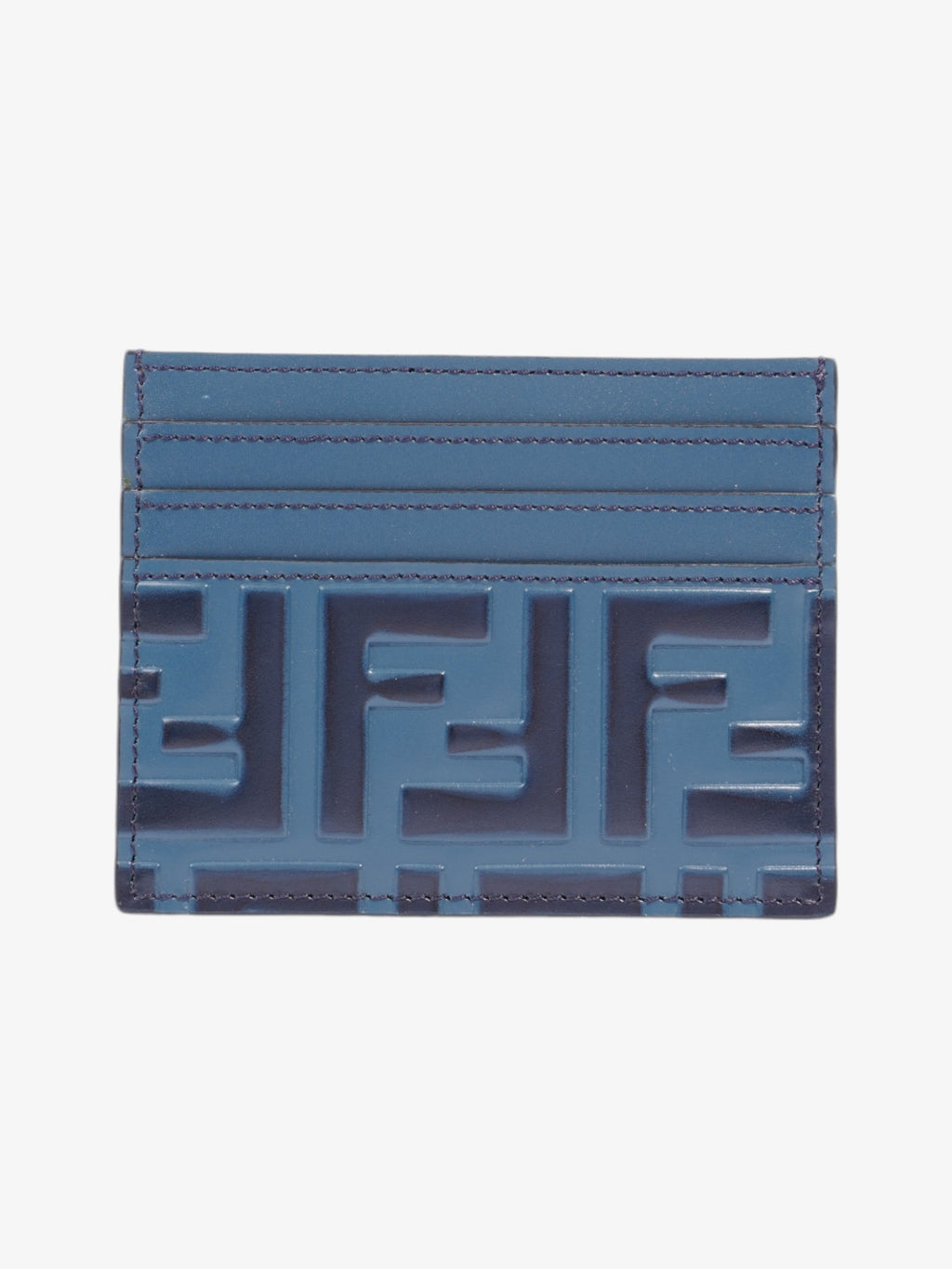 Fendi FF Business  Holder Blue Leather