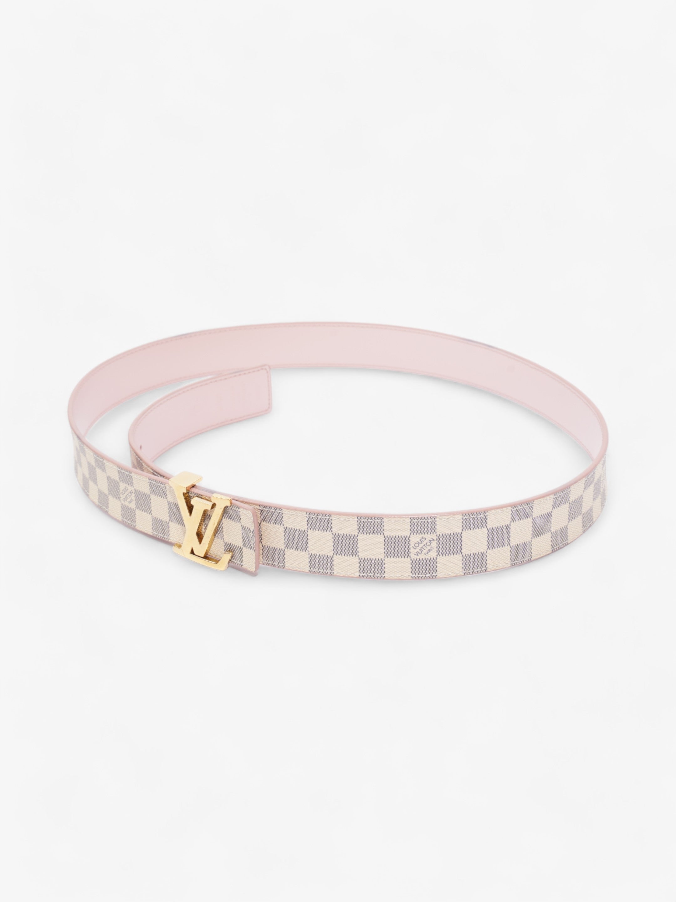 Louis Vuitton LV Initials Reversible Belt Damier Azur / Pink Canvas 85cm / 34"