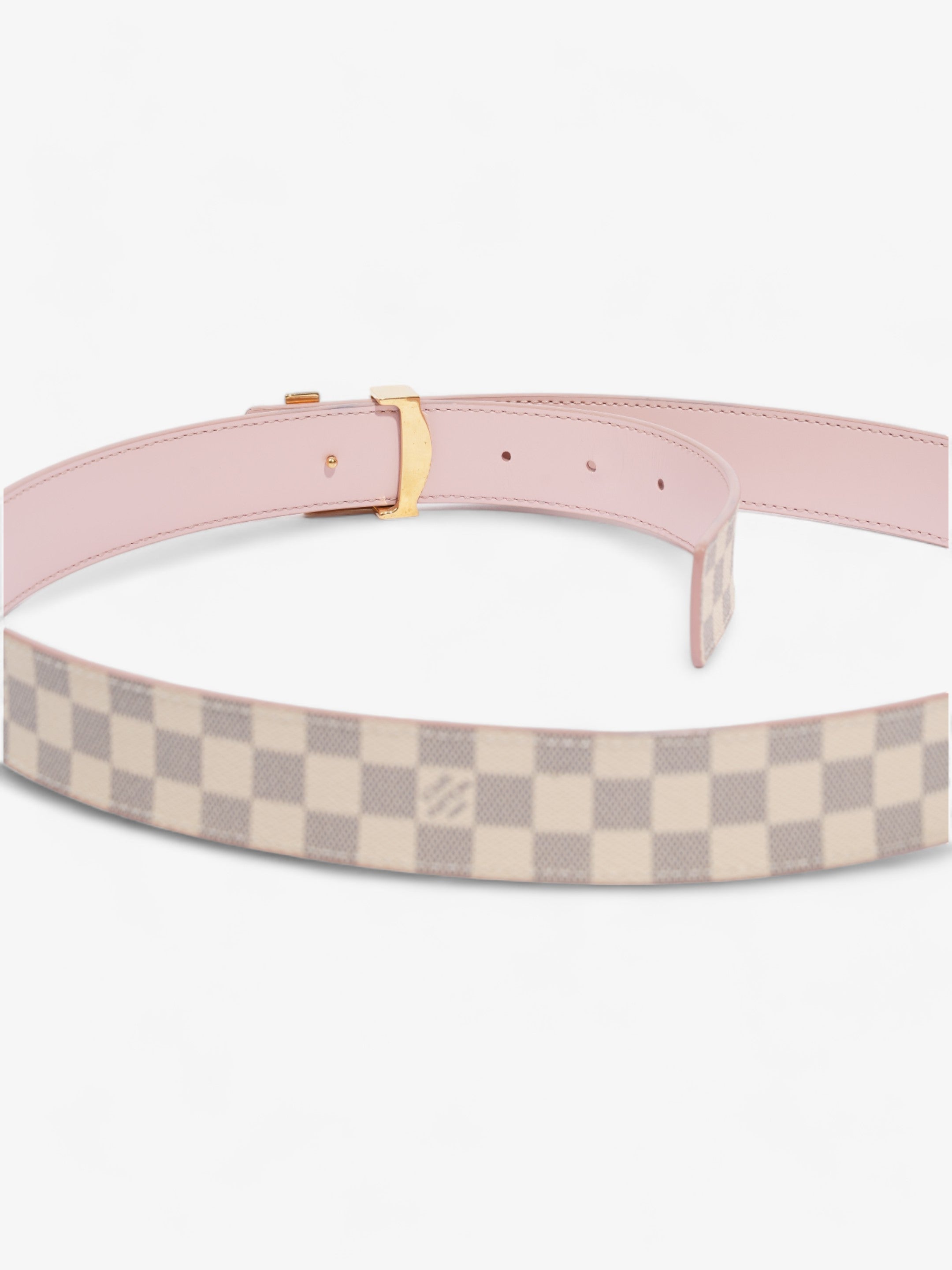 Louis Vuitton LV Initials Reversible Belt Damier Azur / Pink Canvas 85cm / 34"