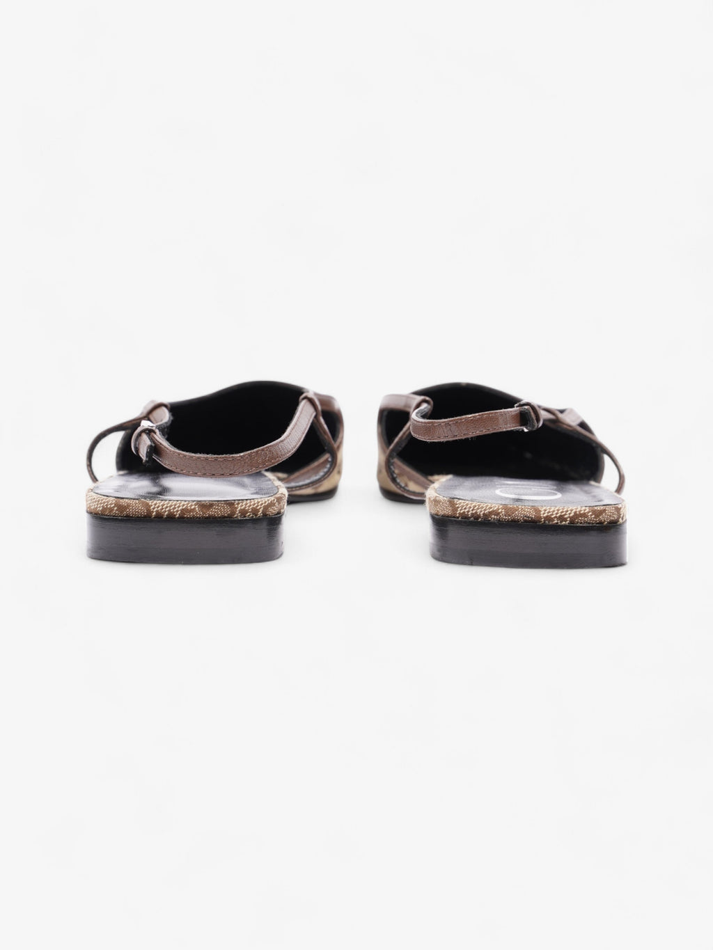 Gucci GG Slingback Pumps Beige  / Brown Canvas EU 41 UK 8.5