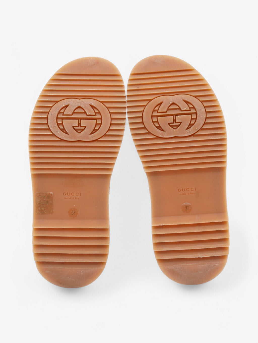 Gucci GG Platform Slides Beige  / Maroon Canvas EU 37 UK 4
