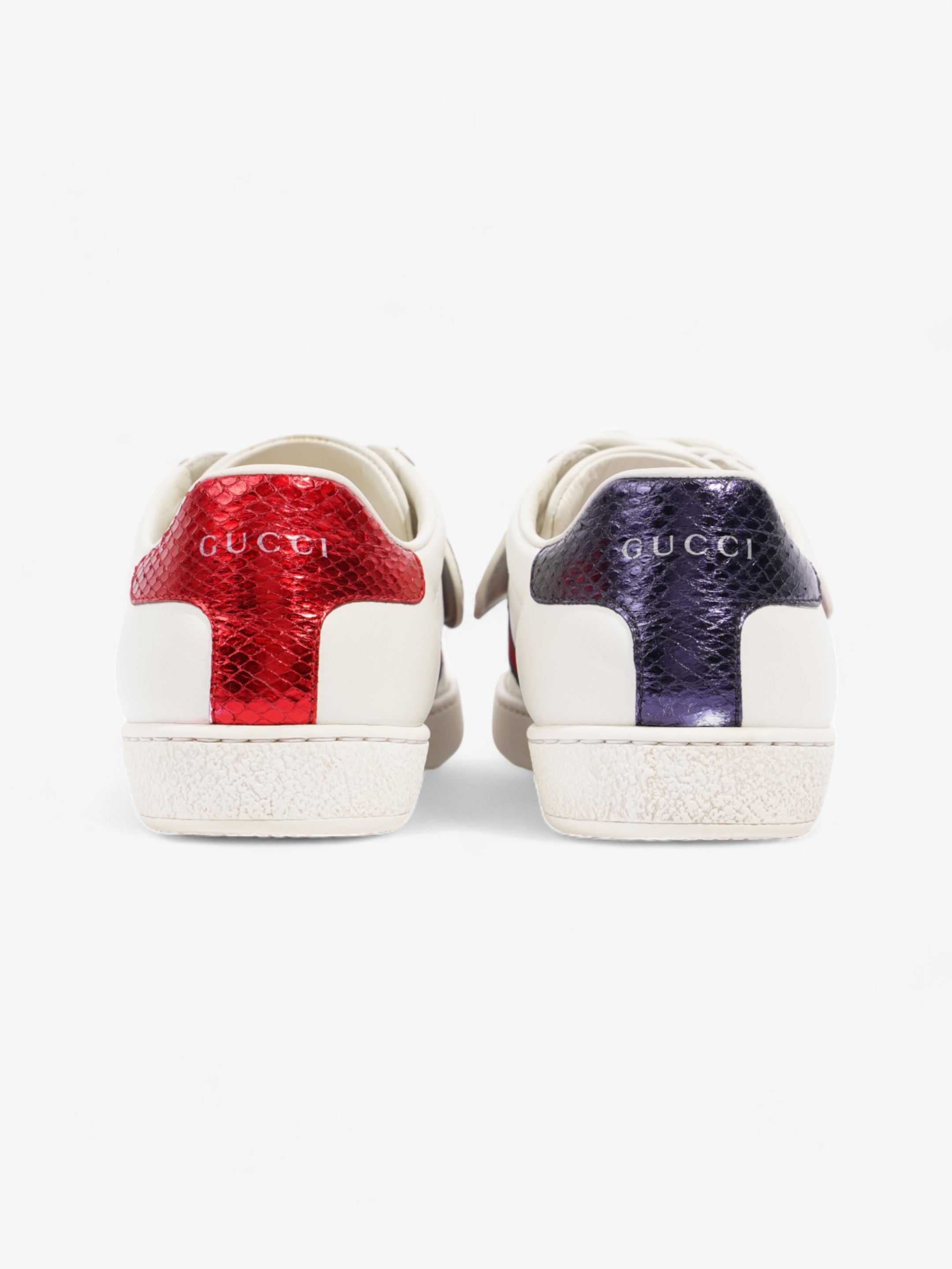 Gucci Ace 'Blind For Love" White / Red / Navy Leather EU 36.5 UK 3.5