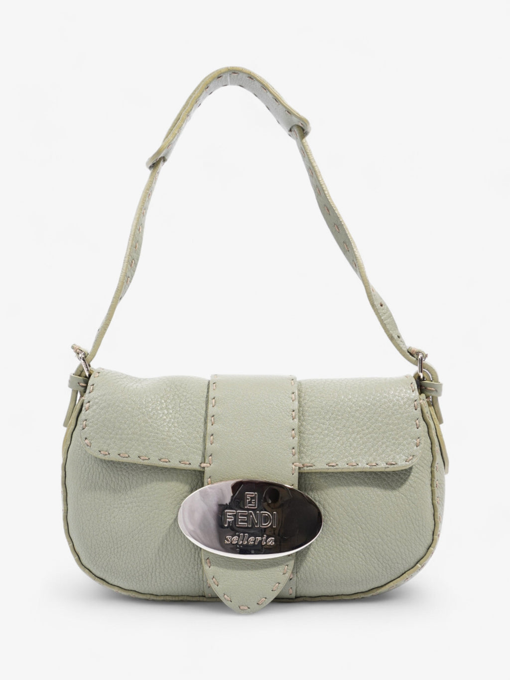 Fendi Salleria Flap Olive Green Leather