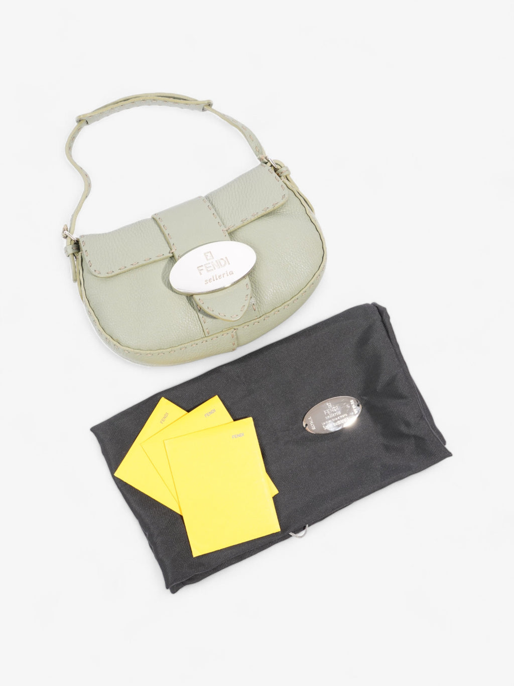 Fendi Salleria Flap Olive Green Leather
