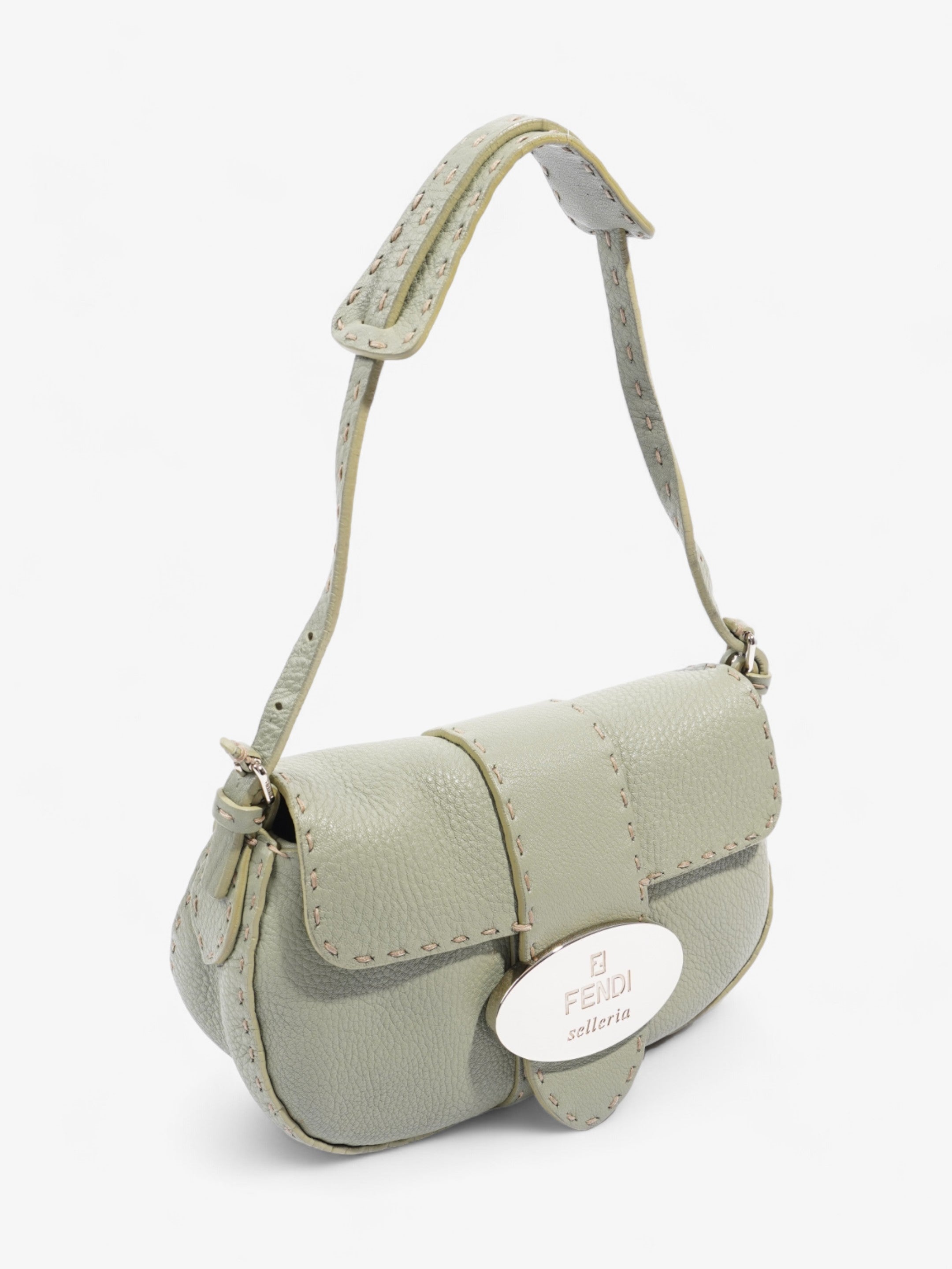 Fendi Salleria Flap Olive Green Leather