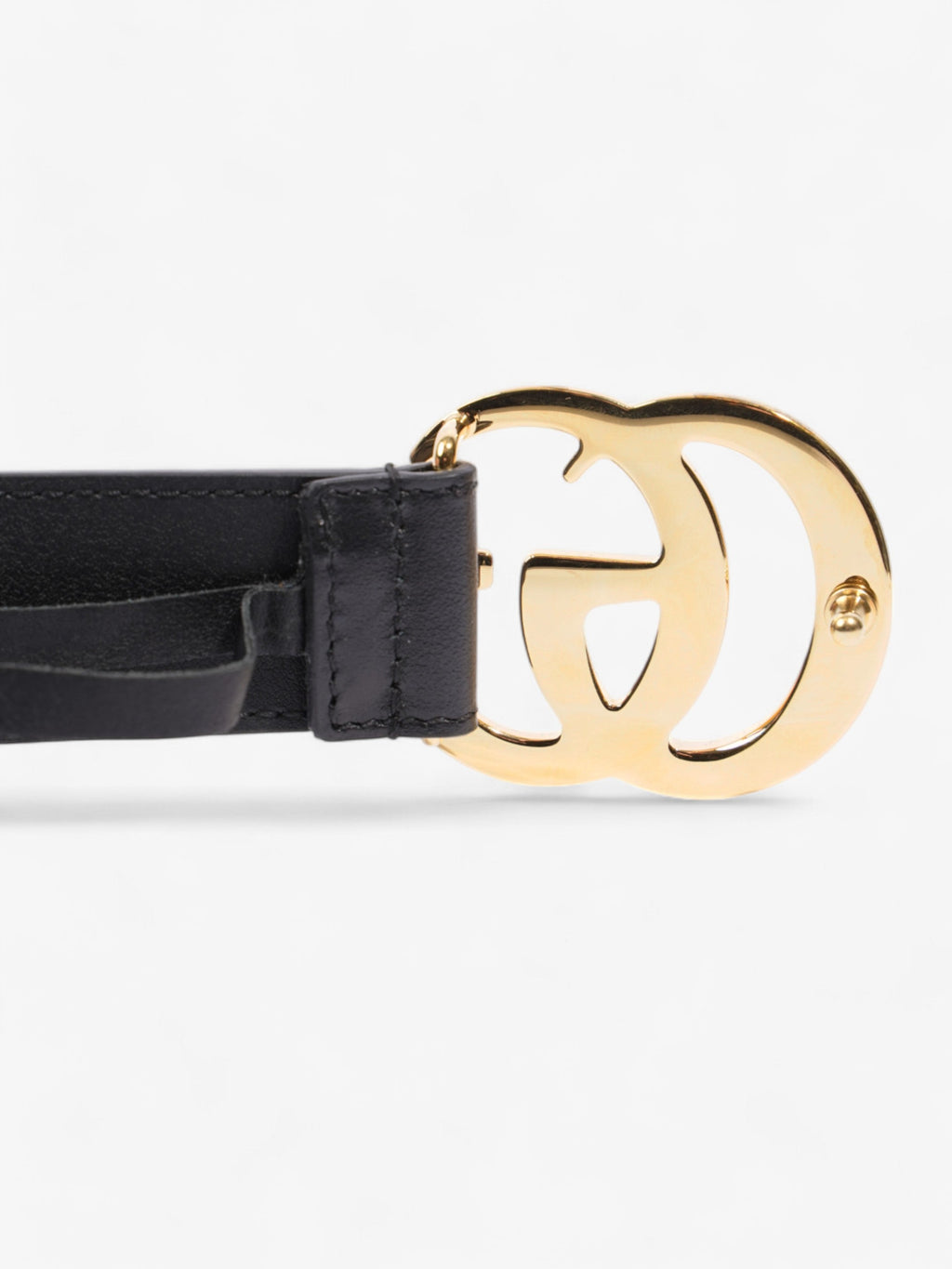 Gucci GG Marmont Belt Black / Gold Leather 70cm / 28"