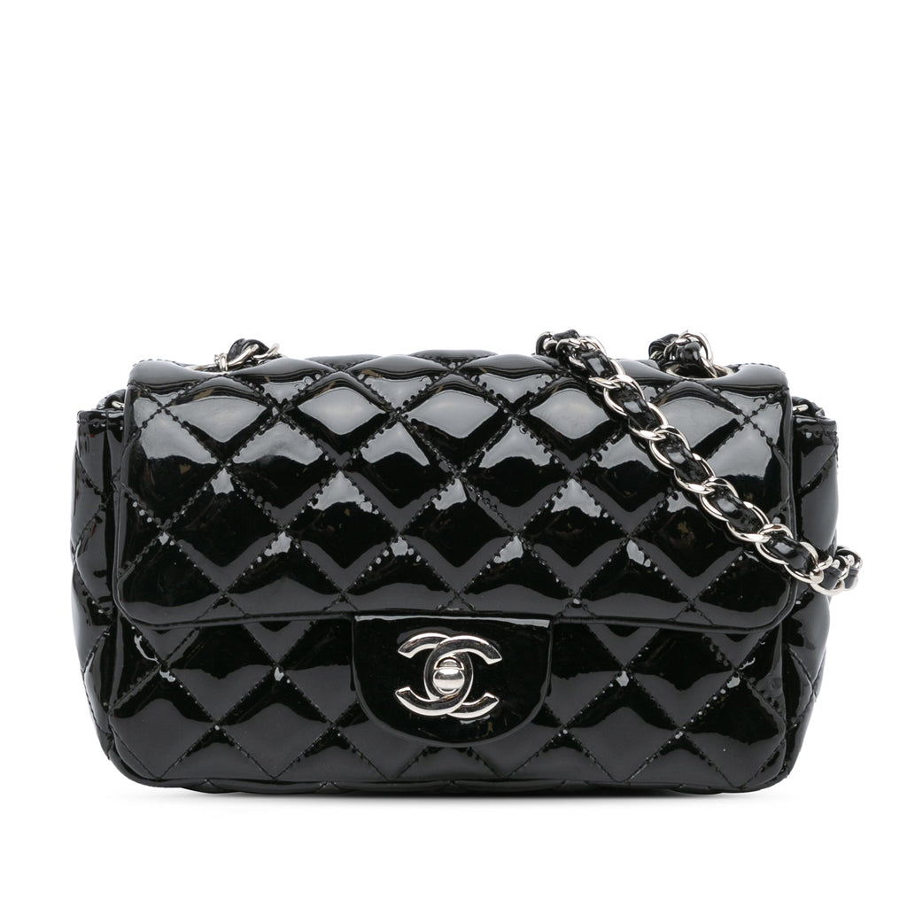 Classic Single Flap Bag Quilted Patent Mini