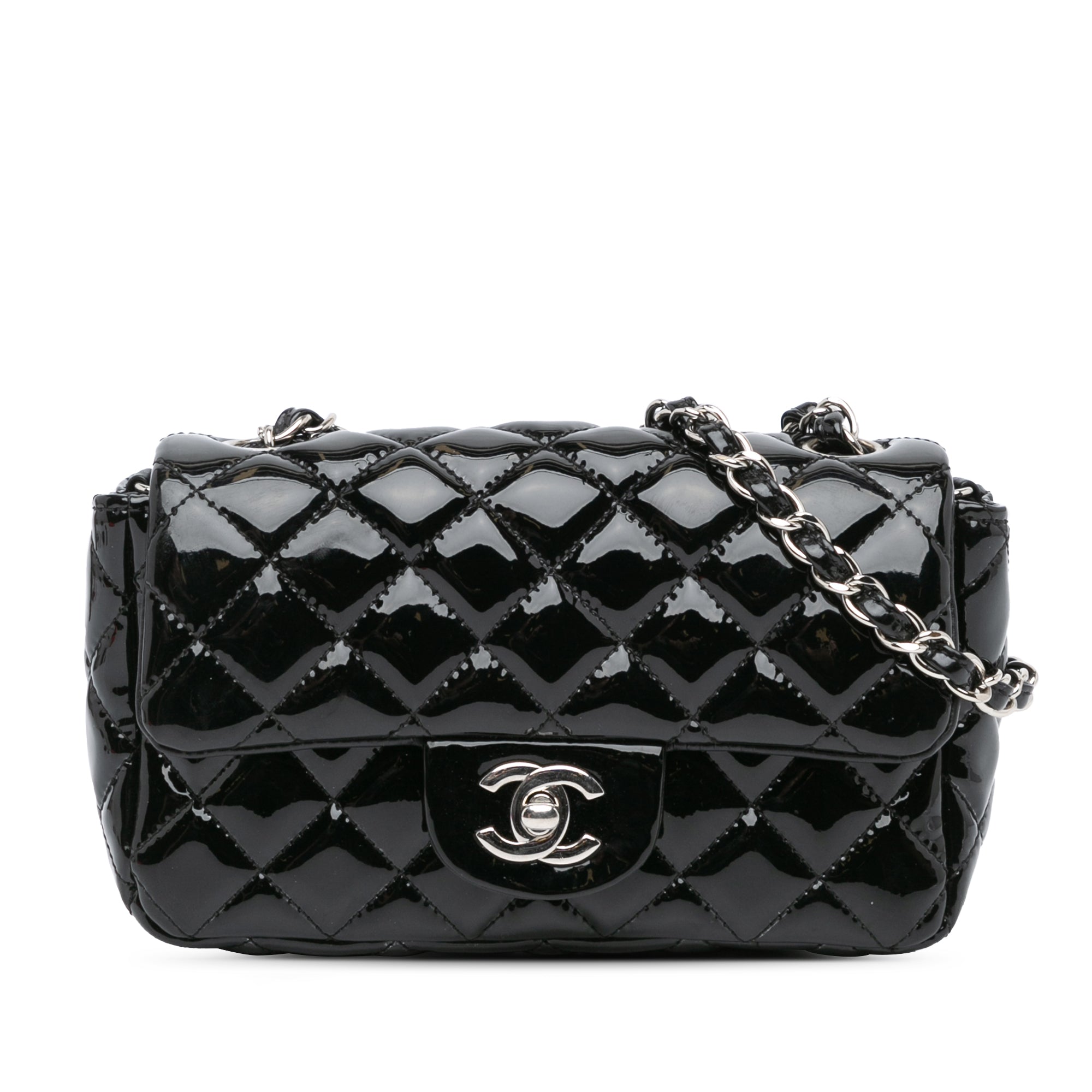 Classic Single Flap Bag Quilted Patent Mini
