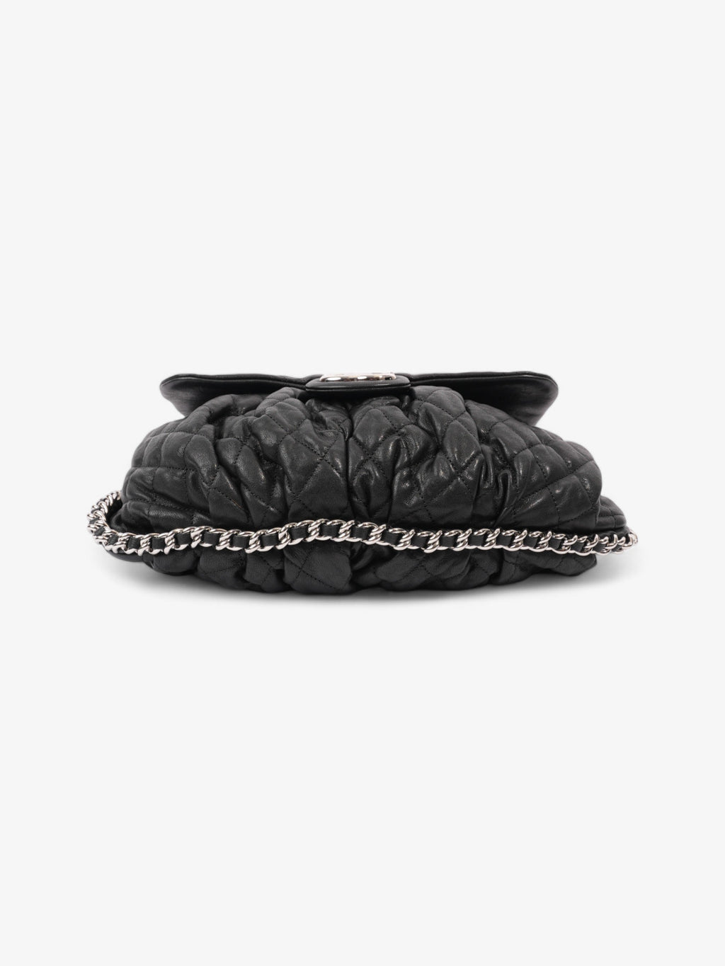 Chanel Chain Around Flap Bag Black Lambskin Leather Large