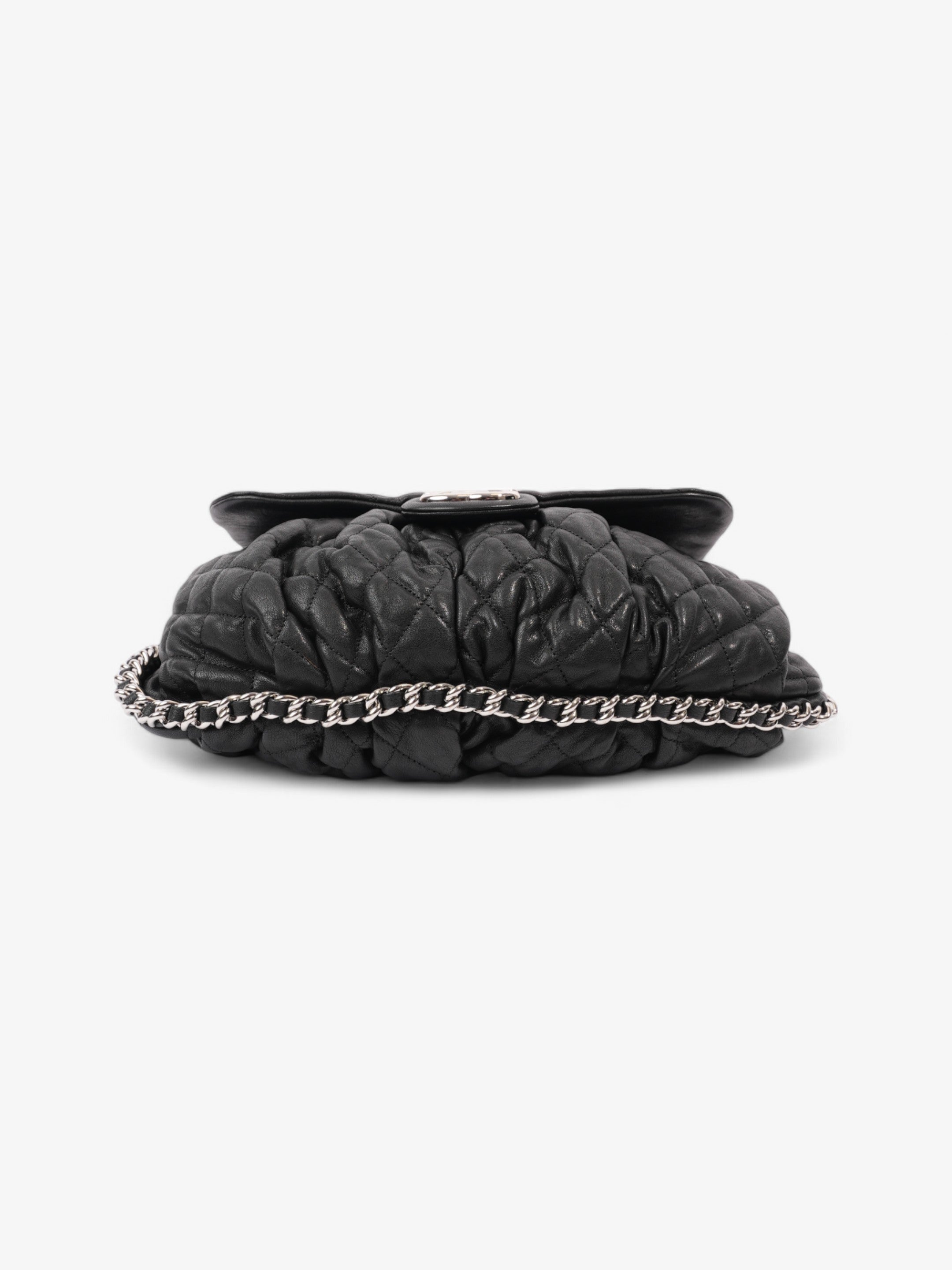 Chanel Chain Around Flap Bag Black Lambskin Leather Large