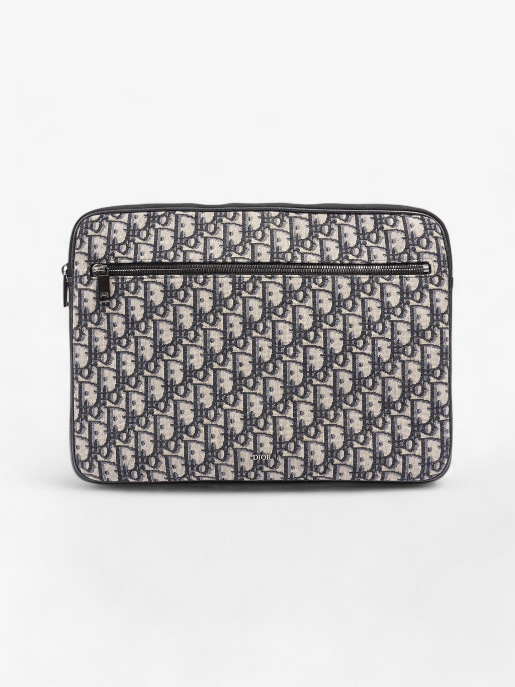 Christian Dior Laptop Case Black Oblique Cotton