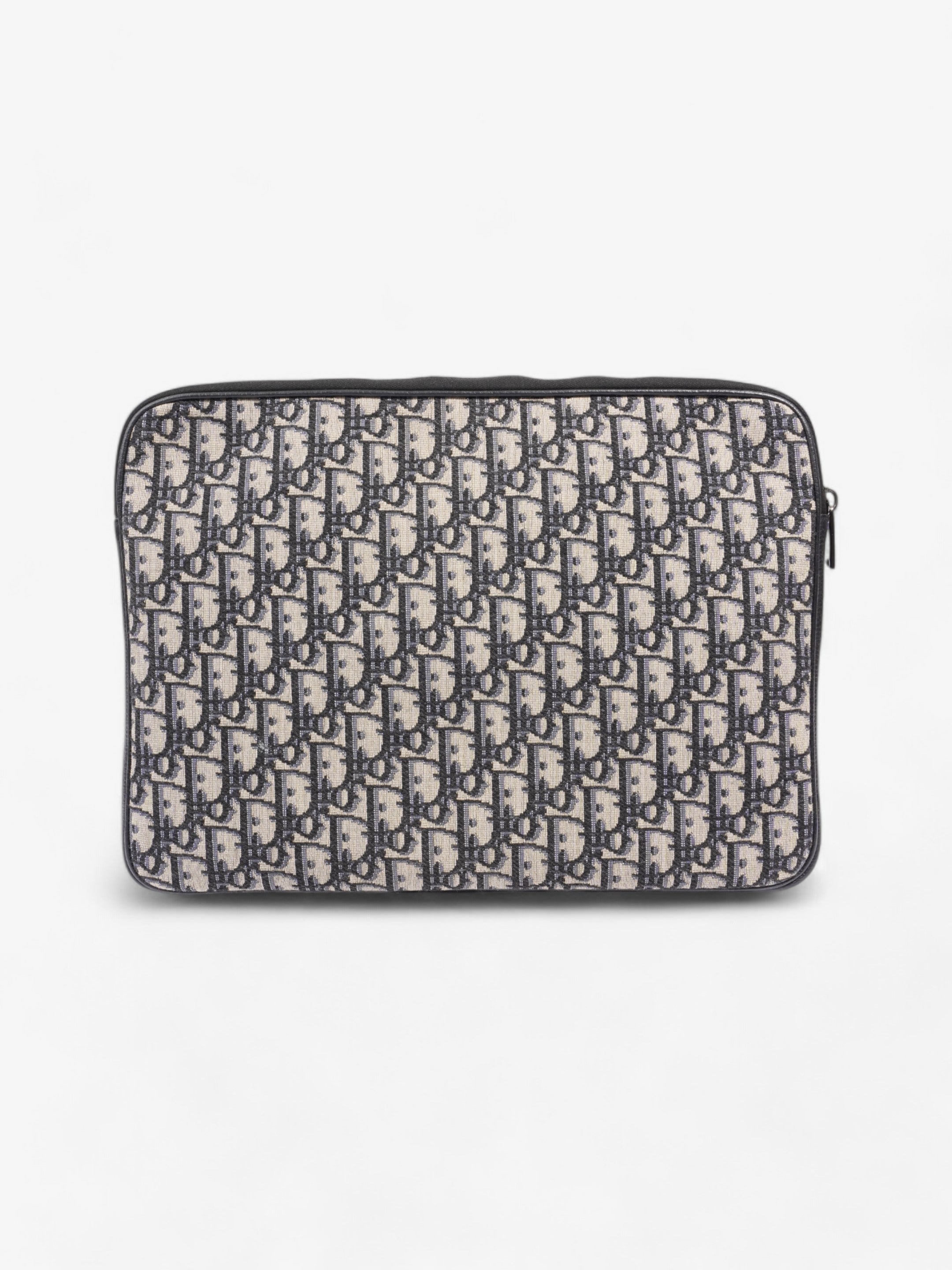 Christian Dior Laptop Case Black Oblique Cotton