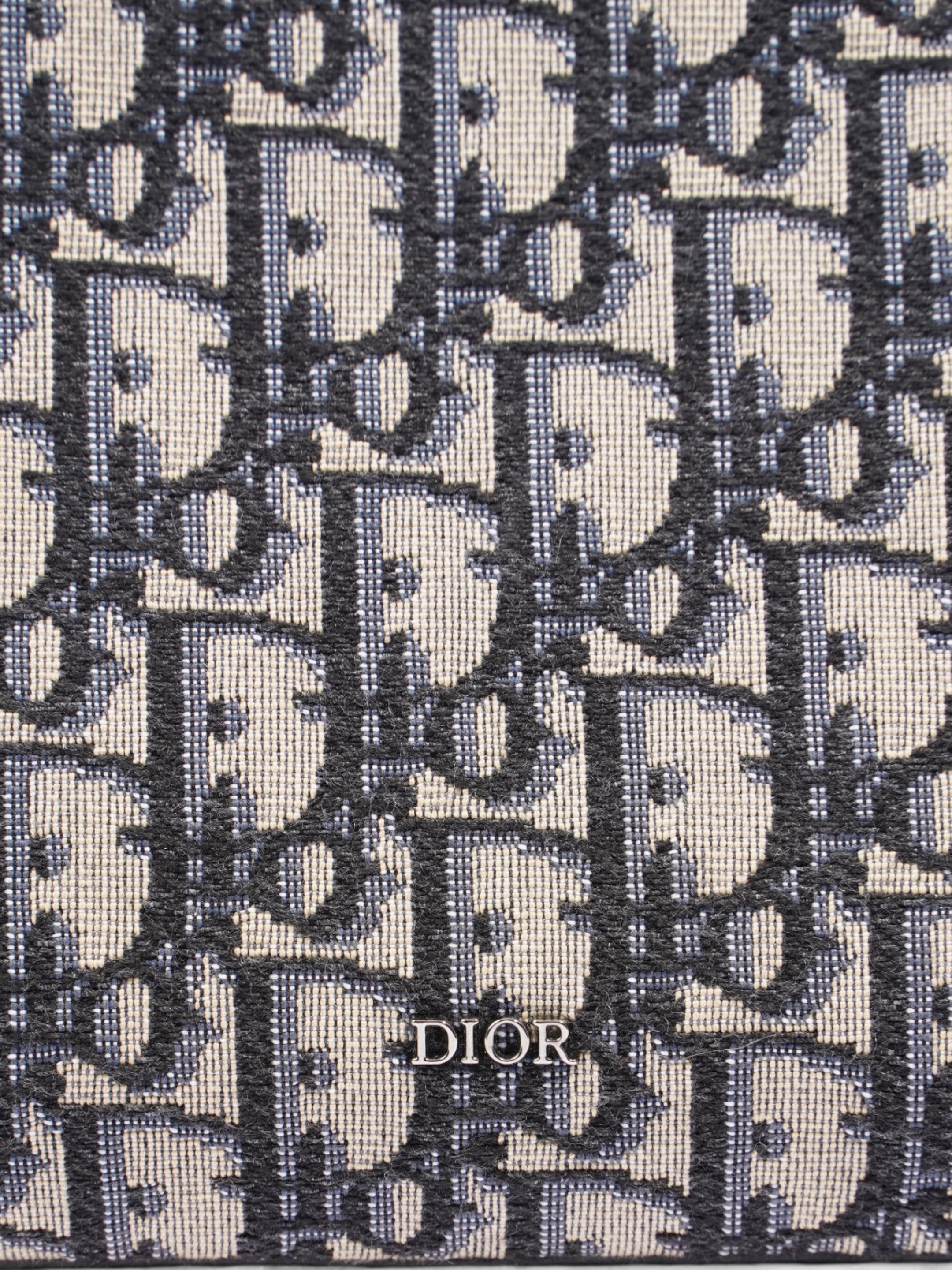 Christian Dior Laptop Case Black Oblique Cotton