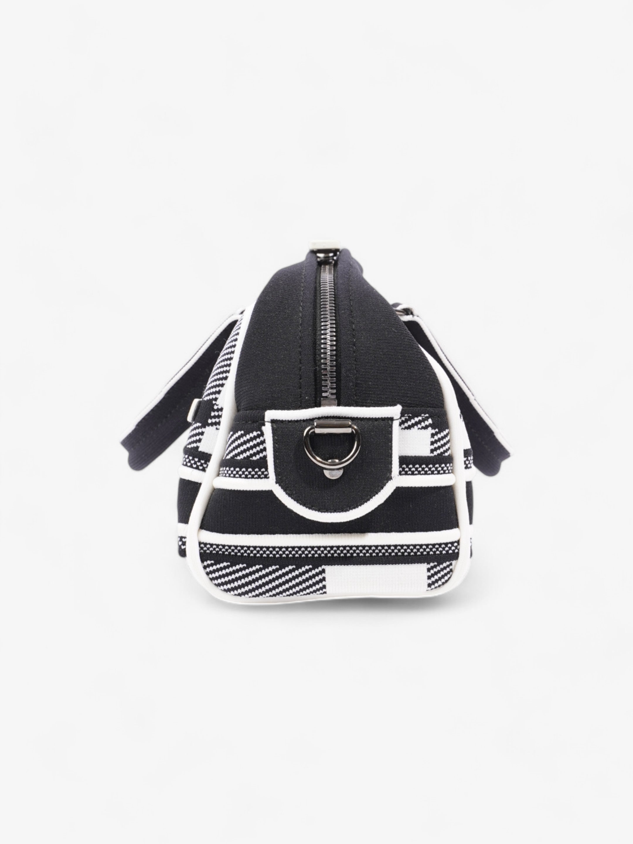 Christian Dior Vibe Zip Bowling Bag Black / White Cloth