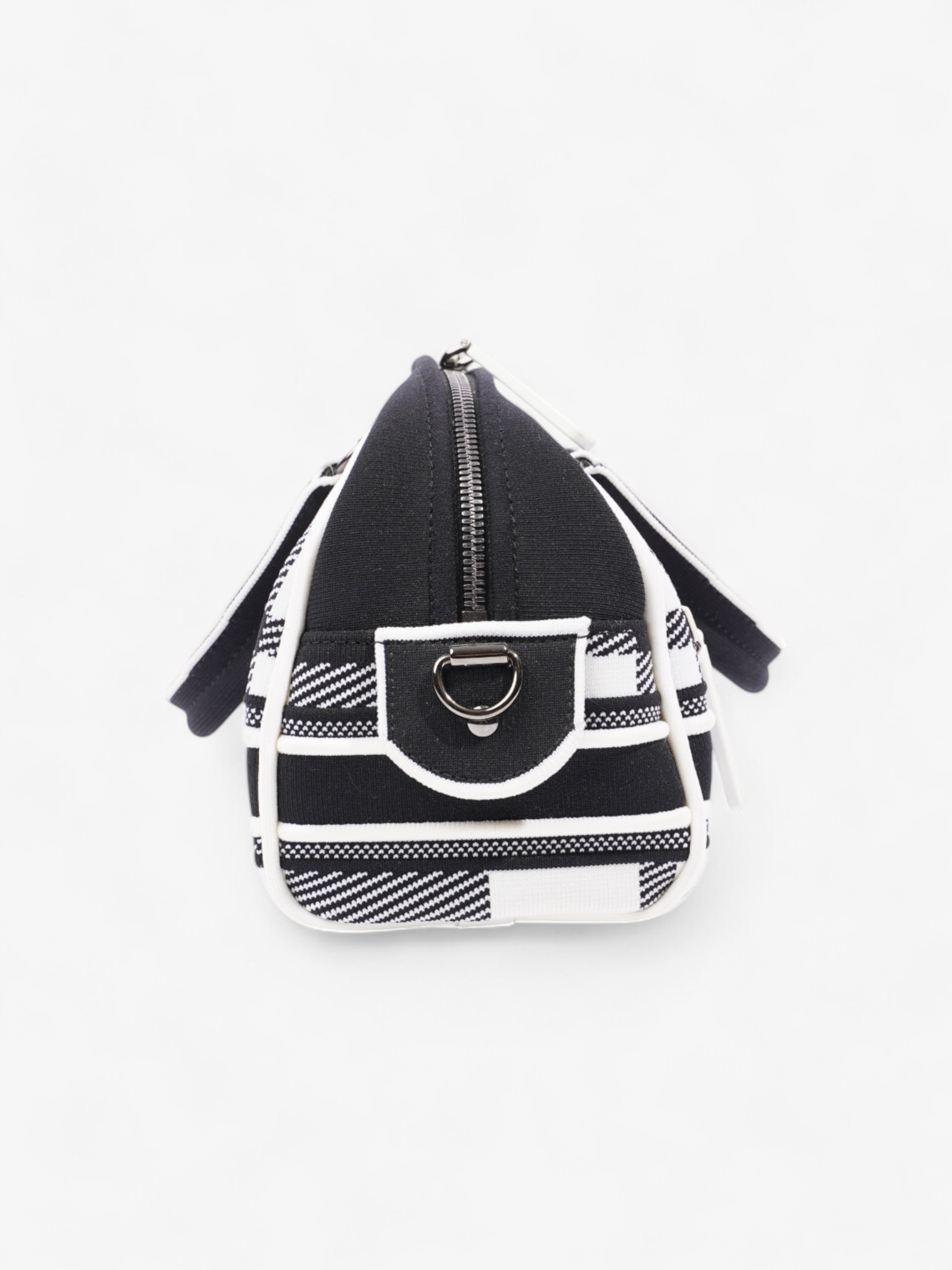 Christian Dior Vibe Zip Bowling Bag Black / White Cloth