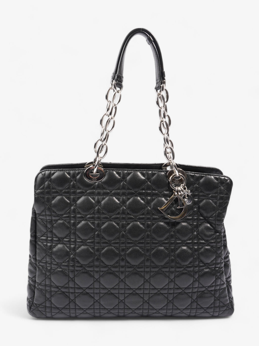 Christian Dior Shopping Tote Black Leather